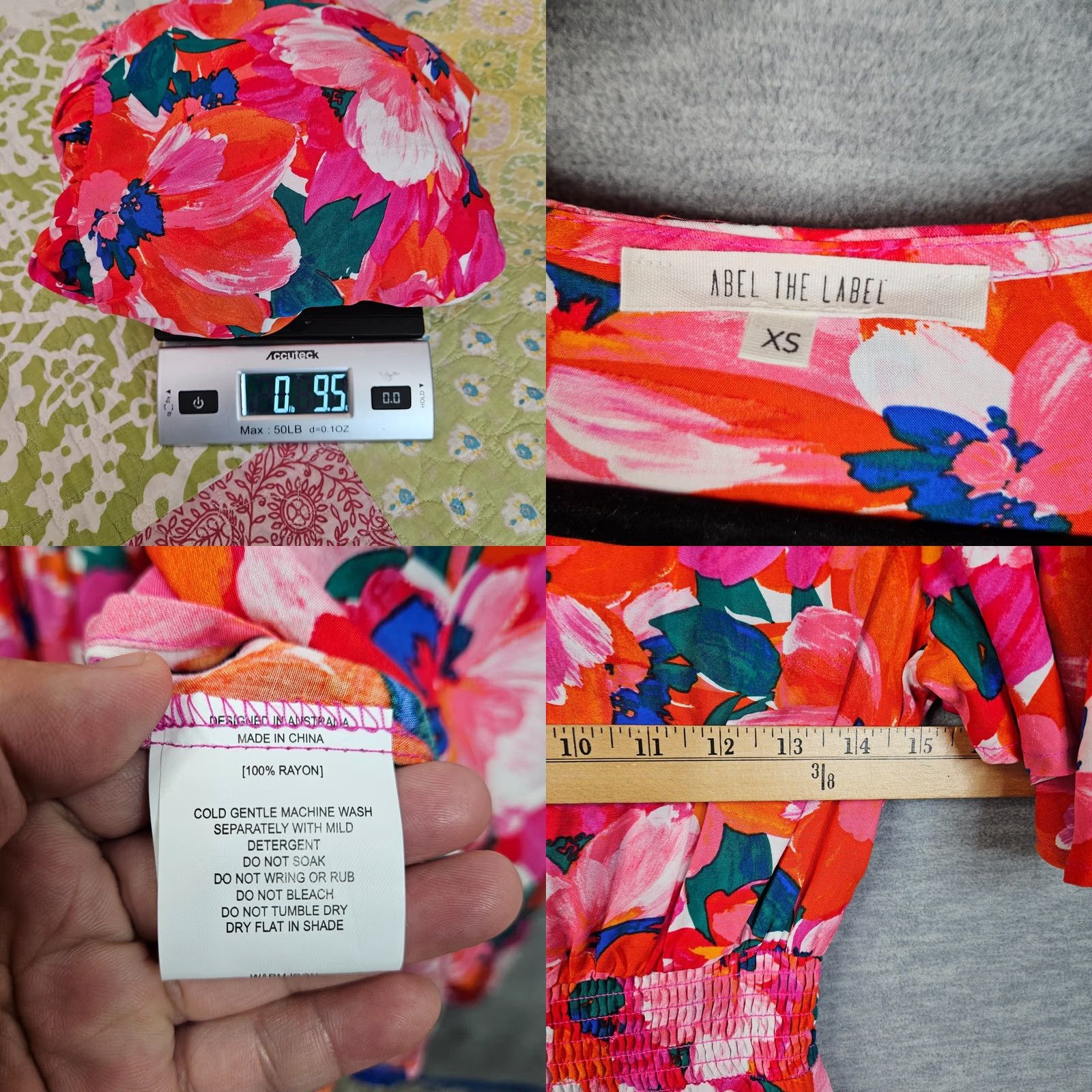 Vintage Abel The Label XS Women's Floral Tropical Flutter Maxi Dress Shirt? Size XS / US 0-2 / IT 36-38 - 8 Thumbnail