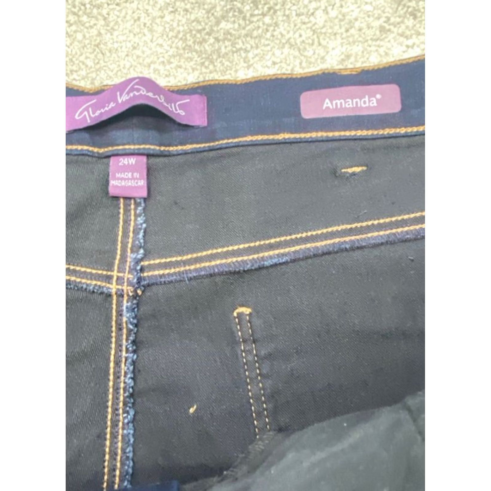 Gloria Vanderbilt Gloria Vanderbilt Jeans Amanda 24W Womens Denim Blue 5-Pocket Stretch Regular Inseam 27.5" NWT Size 42" / US 20 - 3 Thumbnail