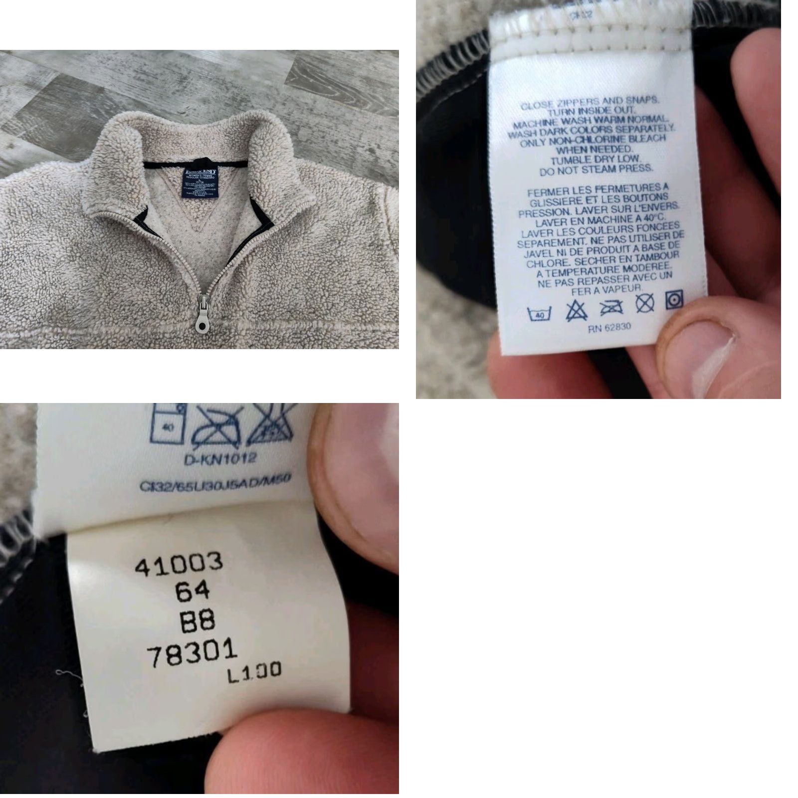 Lands' End VINTAGE Lands' End Deep Pile Fleece Pullover Sweatshirt L Women Tan 90s Theme 1/4 Zip Mock Neck Activewear Hiking Running Walking Size L / US 10 / IT 46 - 9 Thumbnail