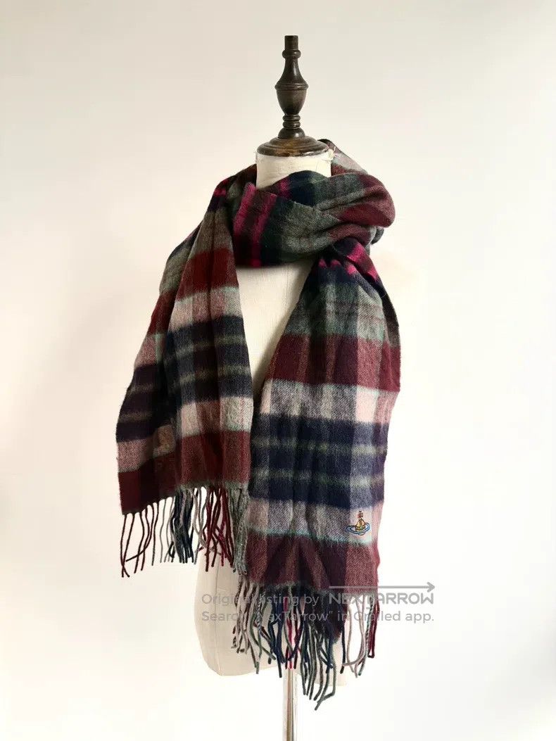 Vivienne Westwood Vivienne Westwood Wool Plaid Colorful Saturn Scarf Size ONE SIZE - 2 Thumbnail