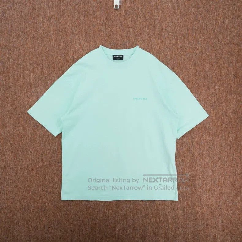 Balenciaga Balenciaga Mint green embroidered logo short-sleeve T-shir Size US M / EU 48-50 / 2 - 1 Thumbnail