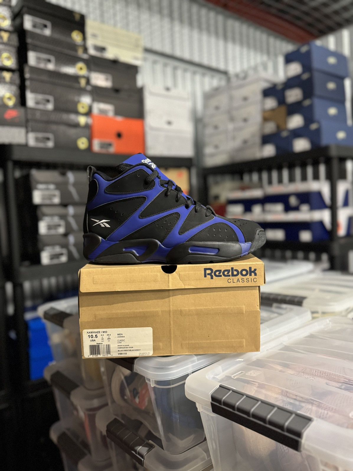 Reebok Reebok Kamikaze 1 Mid Blue Print Size 10.5 Size US 10.5 / EU 43-44 - 1 Thumbnail