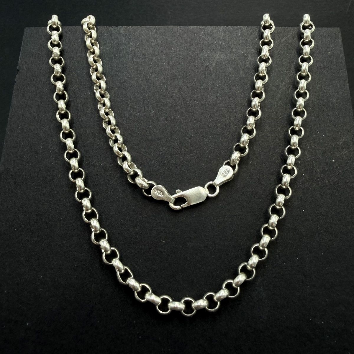 Sterling Silver Vintage 925 Sterling Silver Rolo Belcher Chain Necklace 36g Size ONE SIZE - 1 Thumbnail