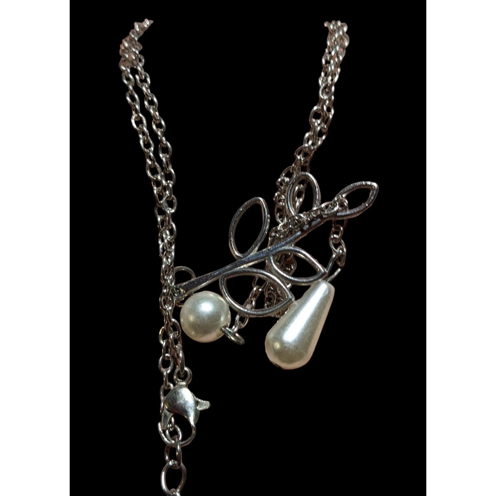 Other Silver Pearl Leaf Necklace Size ONE SIZE - 3 Thumbnail