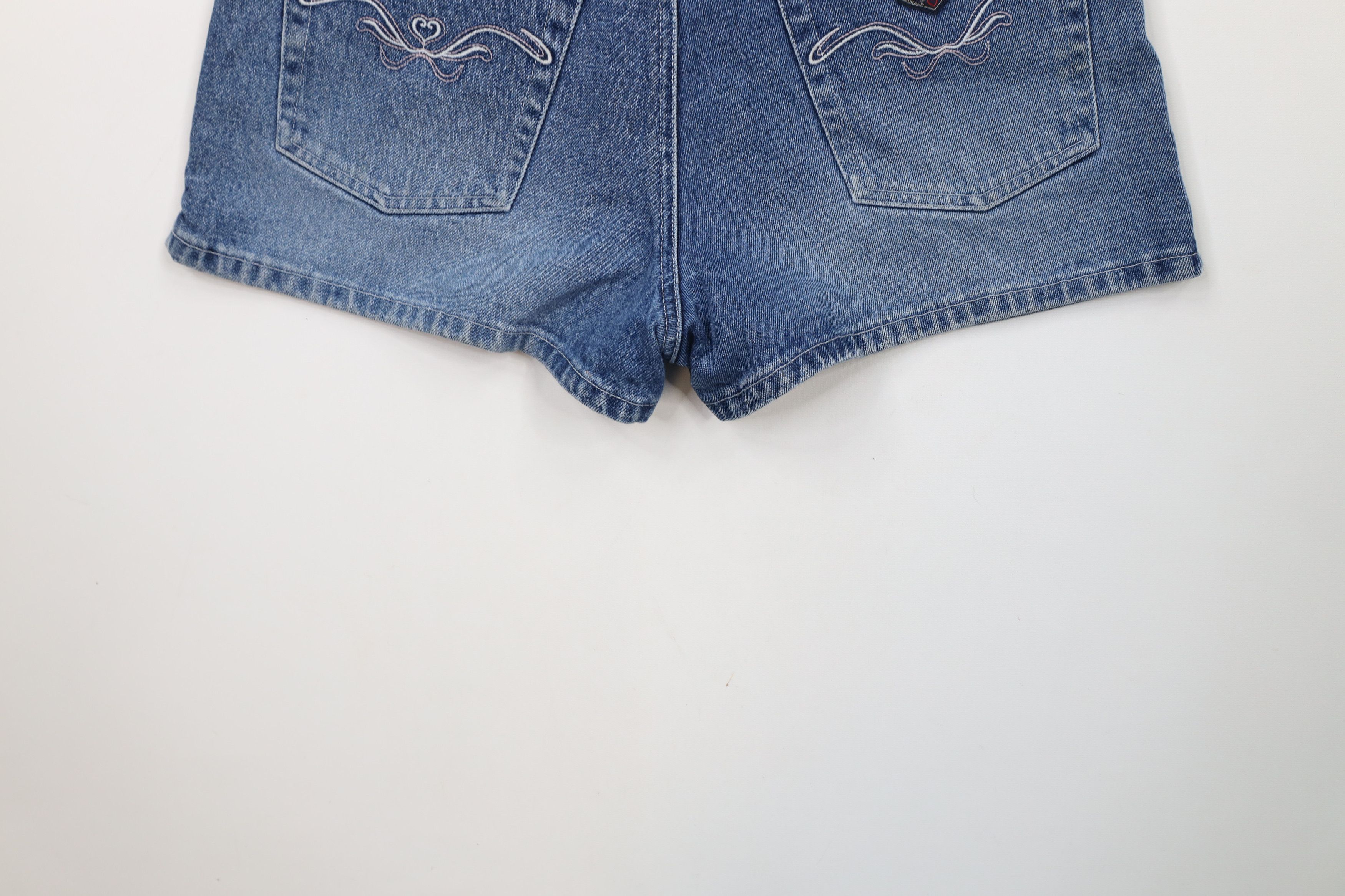 Vintage Vintage 90s Y2K Babydoll Heart Denim Jean Shorts Blue Cotton Size 32" / US 10 / IT 46 - 13 Thumbnail