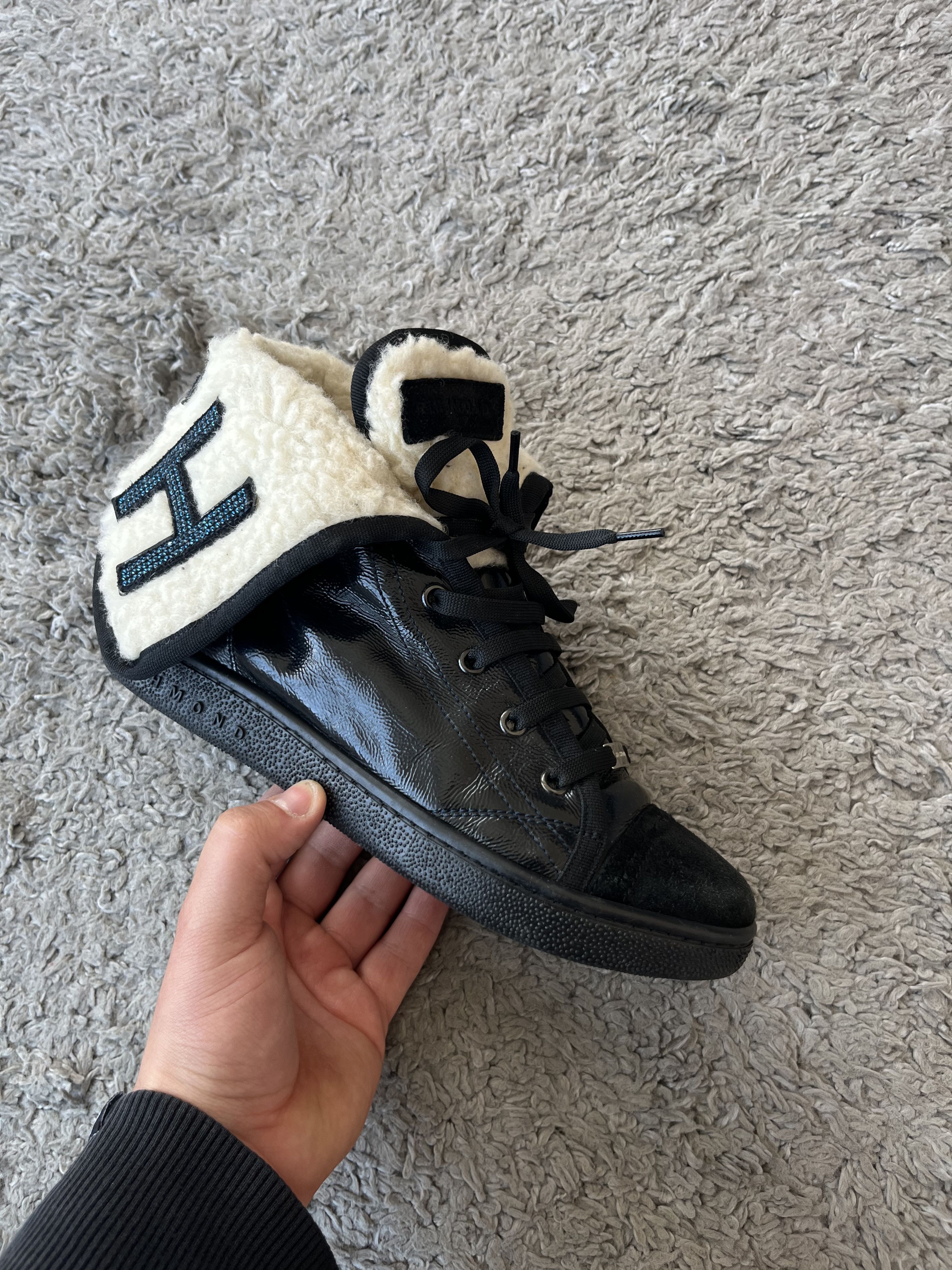 John Richmond JOHN RICHMOND Vintage Shoes Big Logo Black/White Size US 8 / IT 38 - 3 Thumbnail