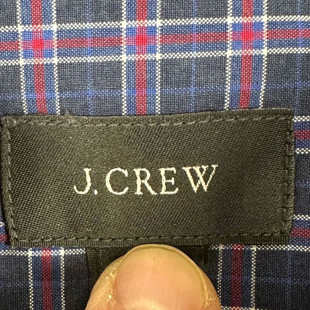 Vintage J Crew Button Down Shirt Mens Medium Blue Red Plaid Long Sleeve Pocket Cotton Size US M / EU 48-50 / 2 - 4 Thumbnail