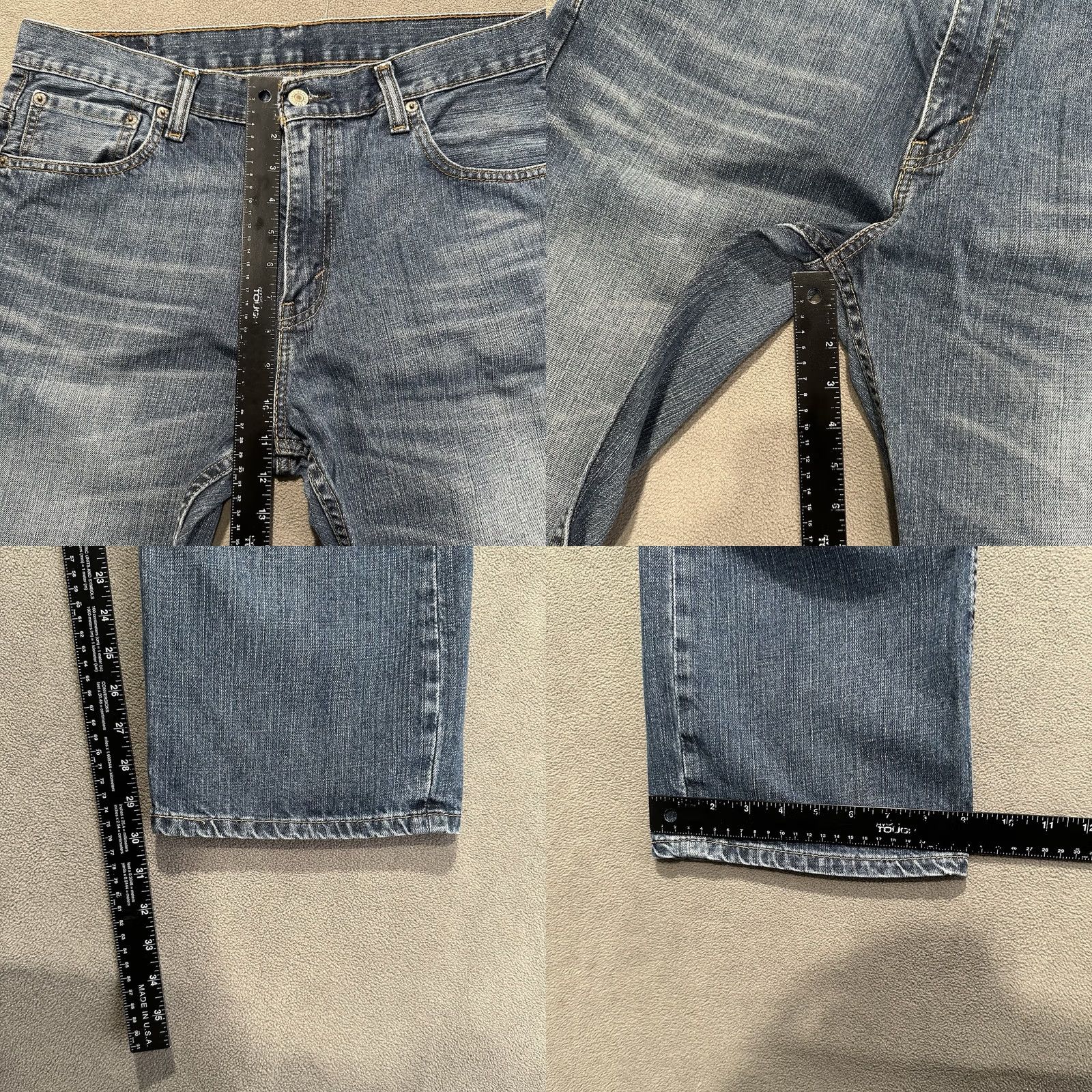 Levi's Levi Jeans 569 Loose Straight Mens 34x32 (Fits 35x30) Blue Medium Wash Faded EUC Size US 33 - 9 Thumbnail