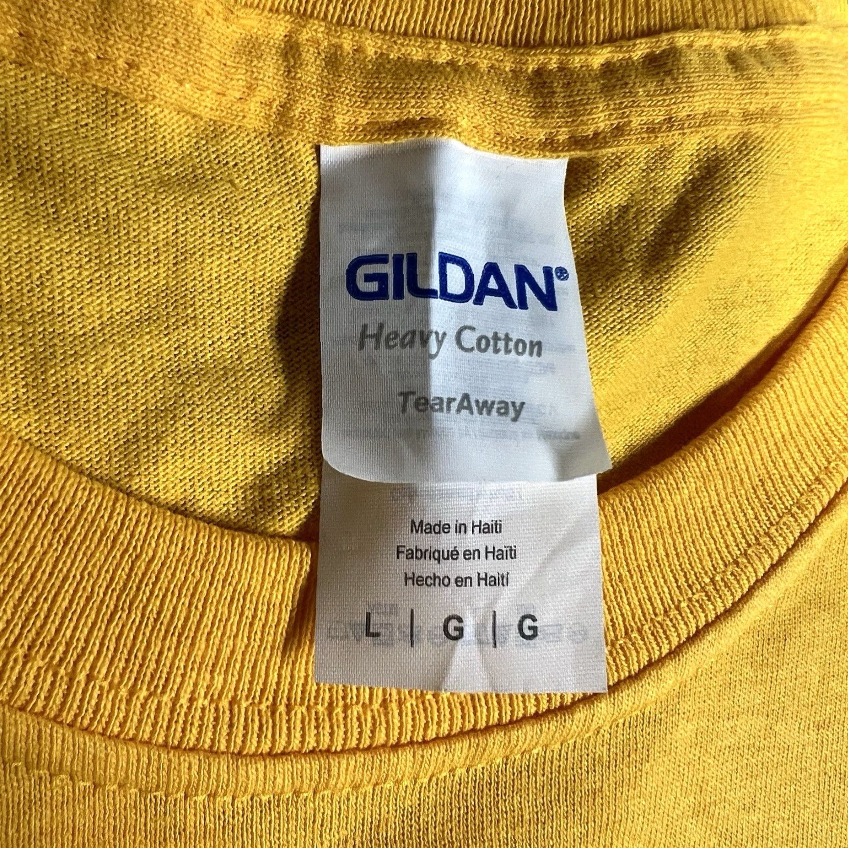 Gildan Gildan T-Shirt Large Los Angeles Lakers LeBron James Yellow Heavy Cotton Men's Size US L / EU 52-54 / 3 - 3 Thumbnail