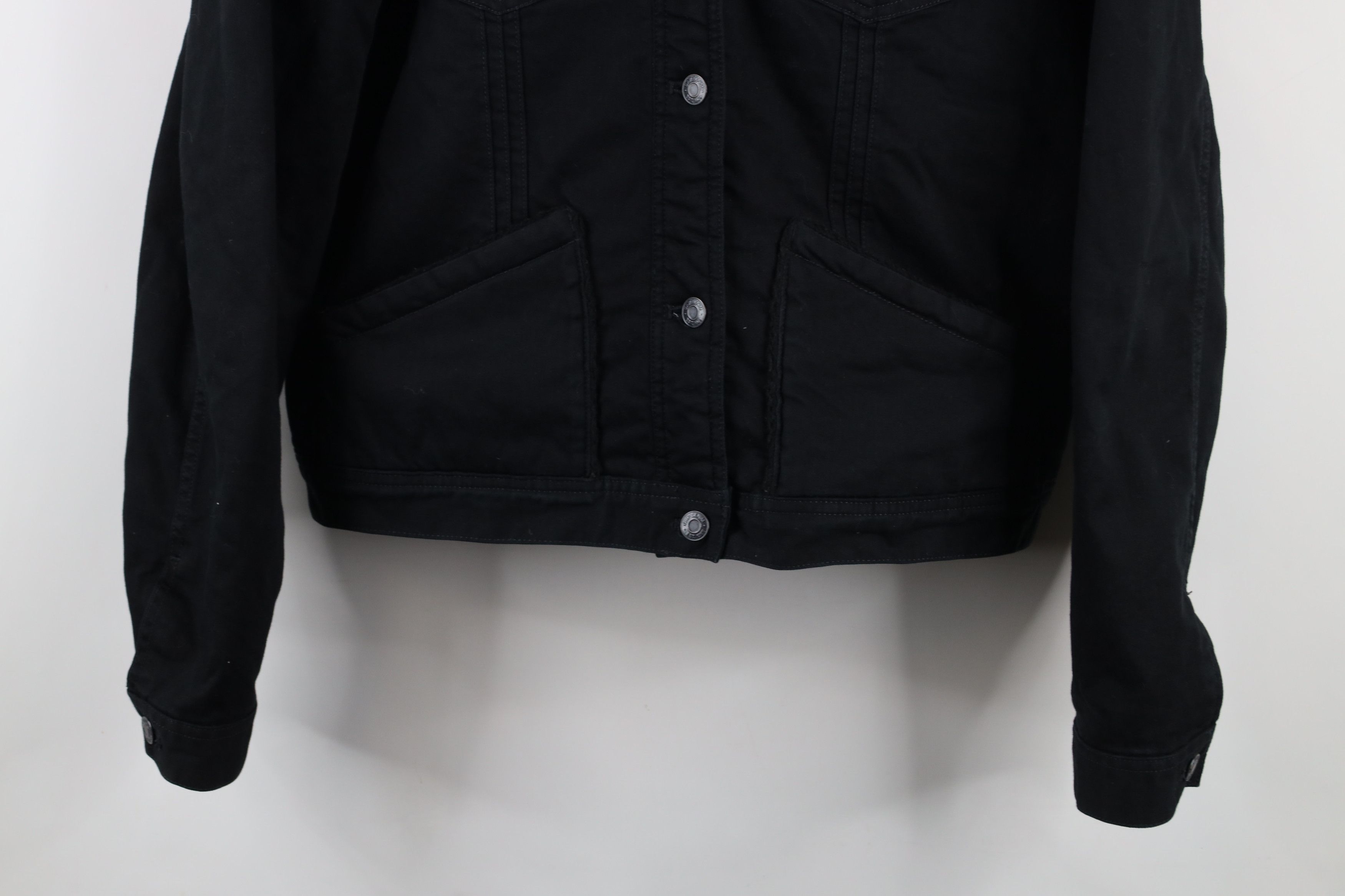 Gap × Vintage Vintage Y2K Gap Deep Pile Fleece Lined Trucker Jacket Black Size XL / US 12-14 / IT 48-50 - 3 Thumbnail