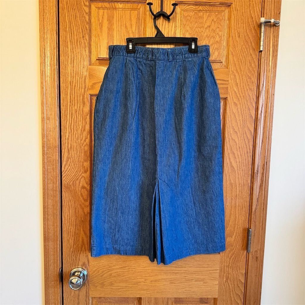 Orvis Orvis Vintage Denim Midi Skirt Women's Size 10P Blue A-Line Size 32" / US 10 / IT 46 - 2 Thumbnail