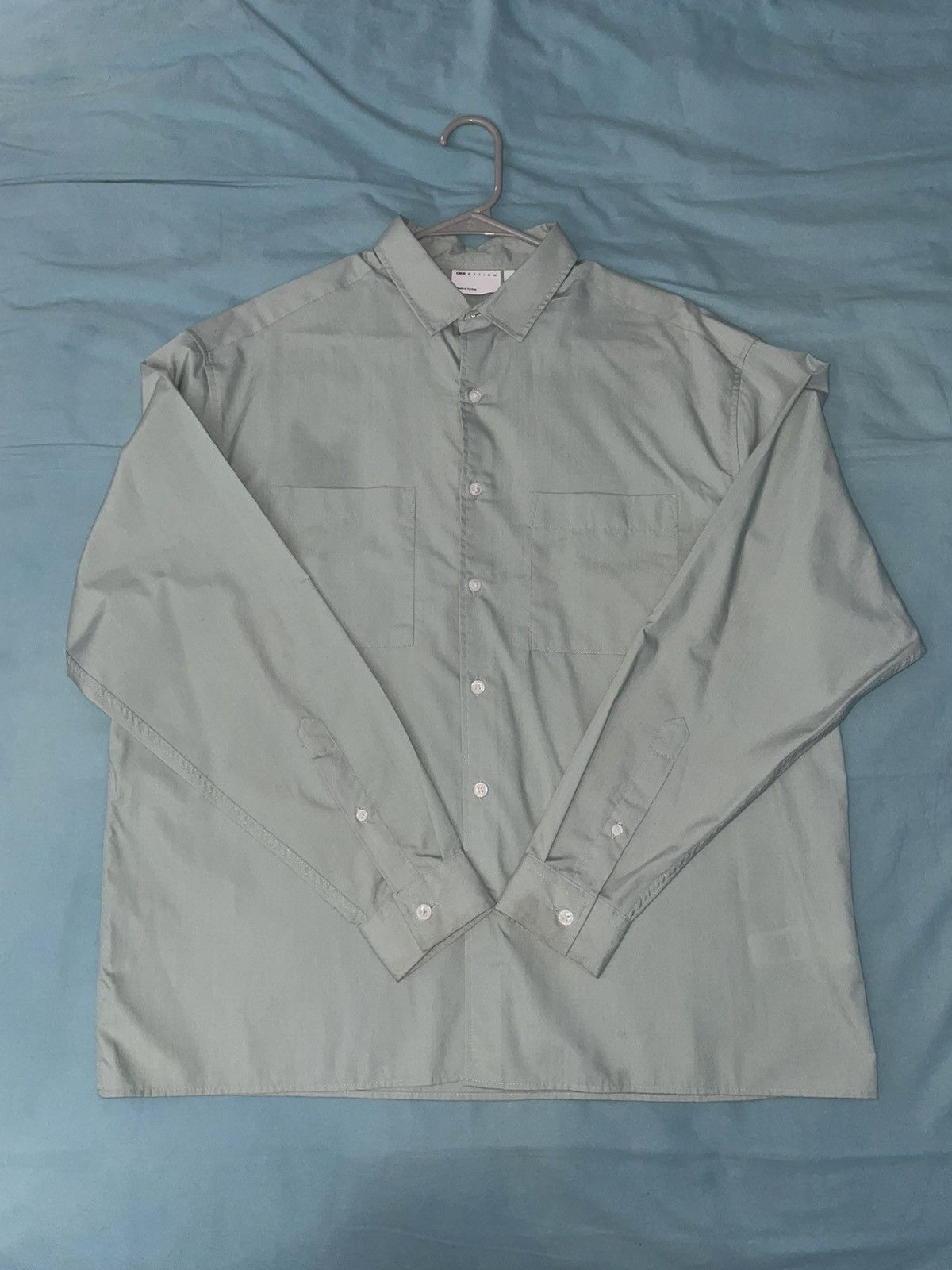 Asos ASOS DESIGN Oversized Shirt – Green Size US S / EU 44-46 / 1 - 1 Thumbnail
