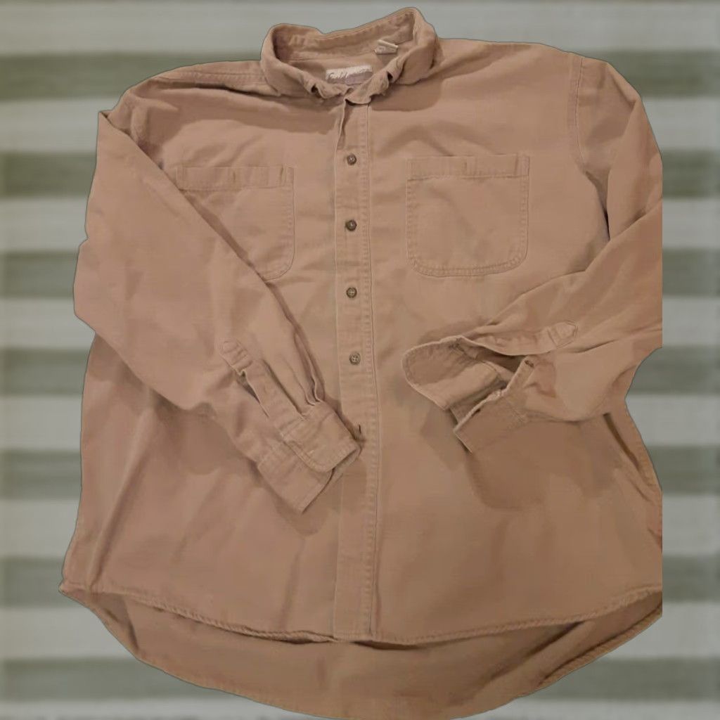 Vintage VINTAGE Field Master Shirt L Beige Canvas Heavy-Duty Button-Up Long Sleeve Mens Size US L / EU 52-54 / 3 - 1 Thumbnail
