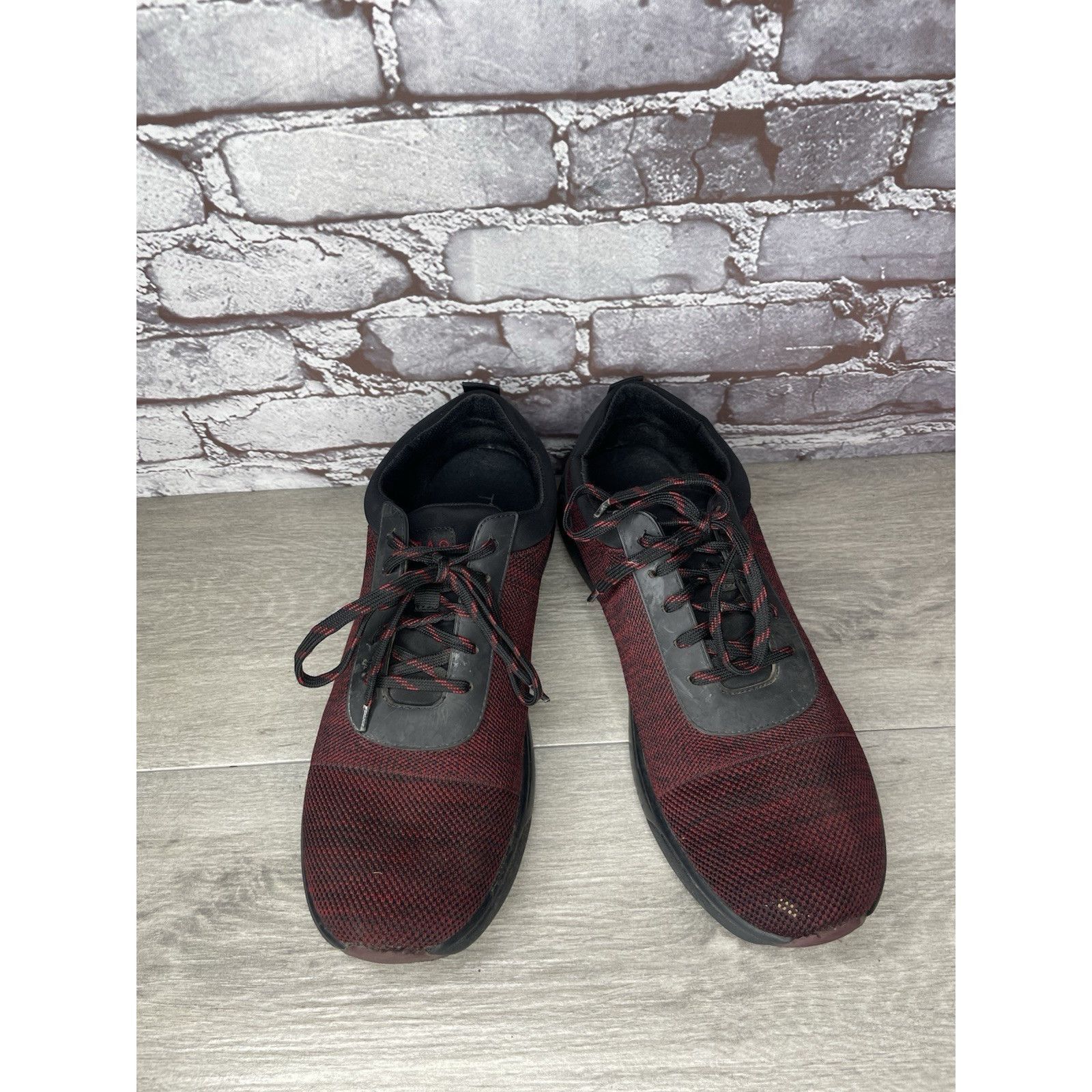 Allegri Alegria Traq Burgundy Black Fabric Lace Up Athletic Casual S Size US 11.5 / EU 44-45 - 2 Thumbnail