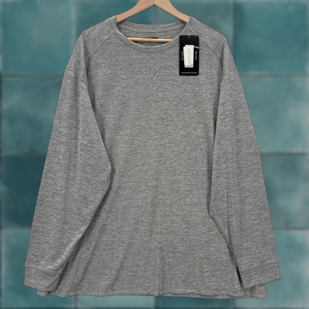 Roundtree & Yorke Roundtree & Yorke Performance Shirt Mens 2XB Gray Long Sleeve Raglan Big Man NWT Size US XXL / EU 58 / 5 - 1 Thumbnail