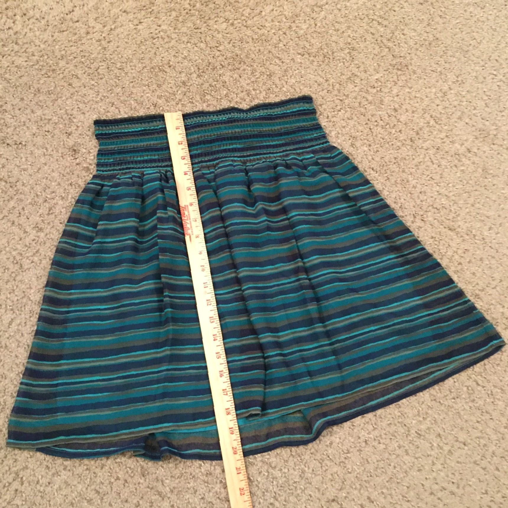 Old Navy Old Navy Skirt Women Short Flare Lightweight Pull On Striped Blue M Medium Casual Size 32" / US 10 / IT 46 - 4 Thumbnail
