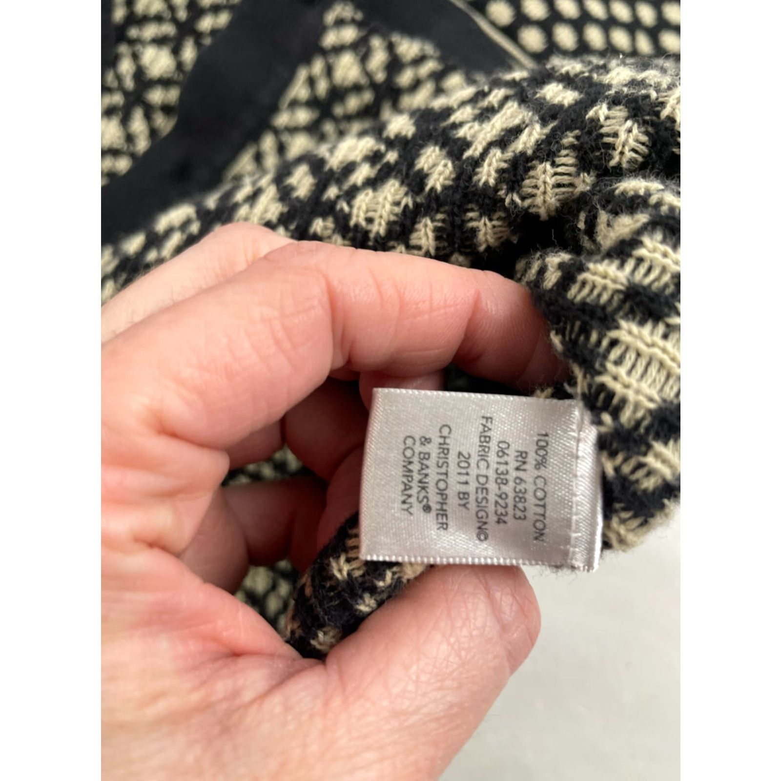 Vintage Christopher & Banks Sweater Cardigan Women's L Black Tan Striped Long Sleeve Size L / US 10 / IT 46 - 6 Thumbnail