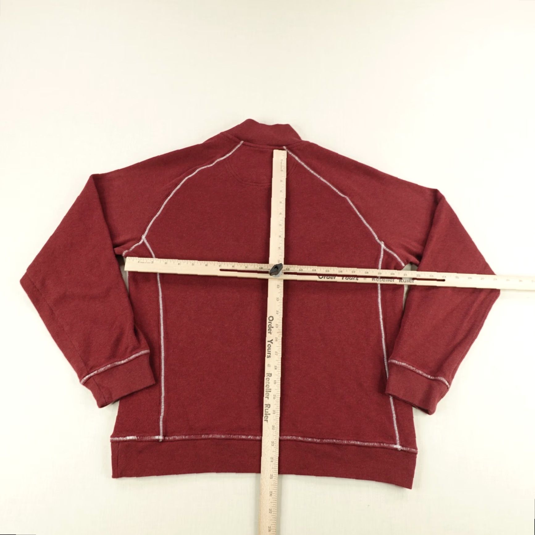 Vintage LL Bean Sweater Men Medium Red 1/4 Zip Pullover Ribbed Traditional Fit Raglan Shirt Mens Size US M / EU 48-50 / 2 - 5 Thumbnail