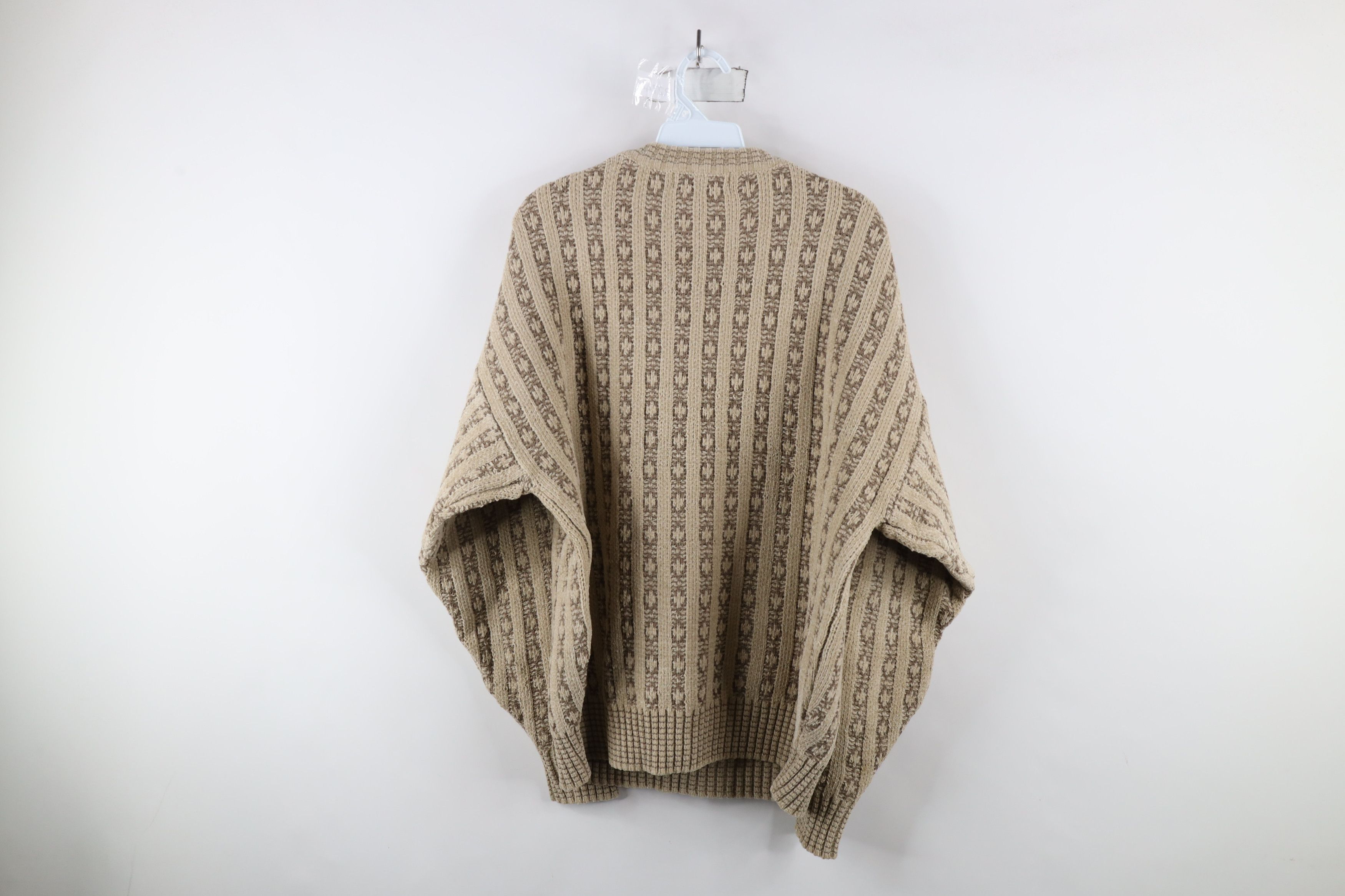 Vintage Vintage 90s Streetwear Knit Fleece Crewneck Sweater Beige Size US XL / EU 56 / 4 - 6 Thumbnail