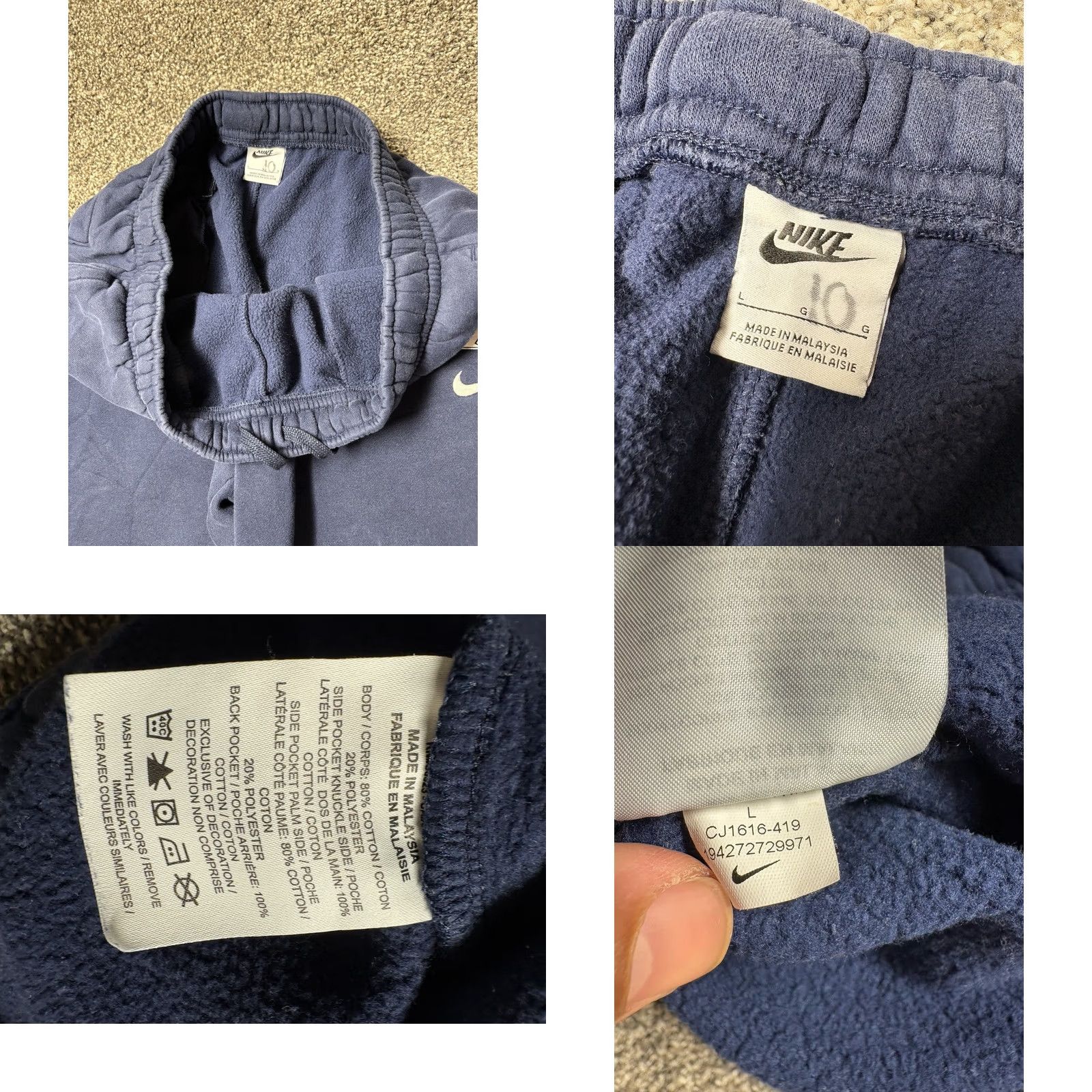 Nike Nike Xavier Sweatpants Mens Large Blue Sportswear Club Fleece Joggers CJ1616 Size US 33 - 8 Thumbnail