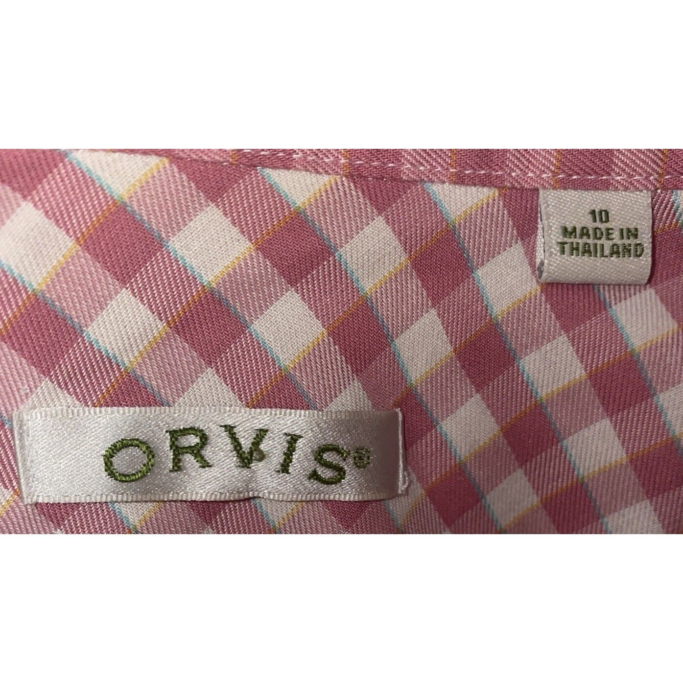 Orvis Orvis Women’s Long Sleeve Button Down Shirt 10 Pink & White Size L / US 10 / IT 46 - 5 Thumbnail