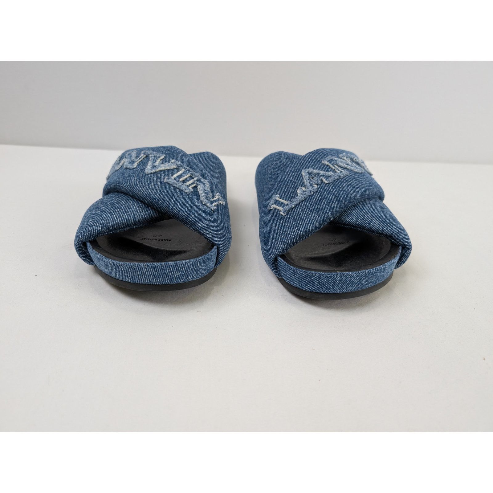 Lanvin o1rshd1 Cross Sandal Slipper with Denim in Blue Size US 11 / EU 44 - 11 Thumbnail