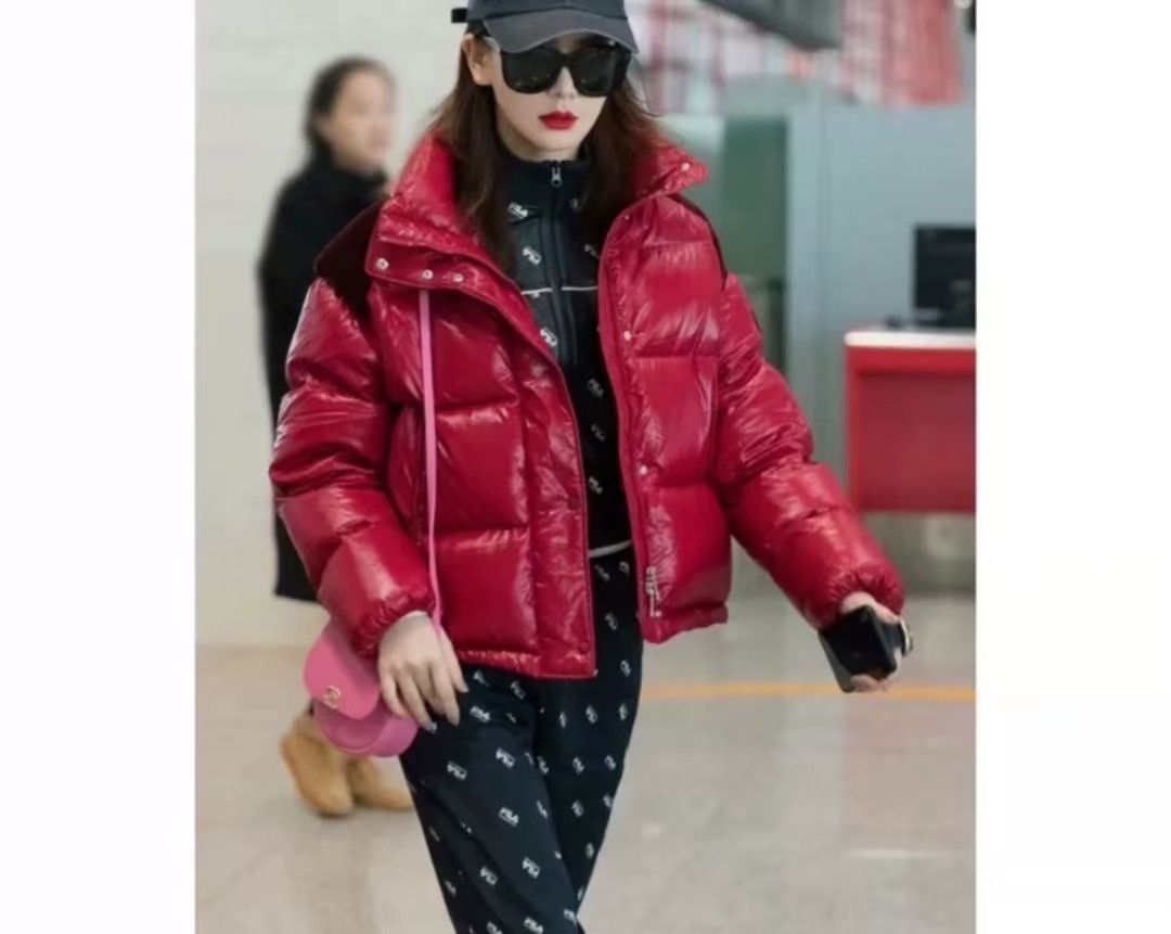 Moncler Moncler Red Velvet Padded Jacket Size 2 Size M / US 6-8 / IT 42-44 - 9 Thumbnail