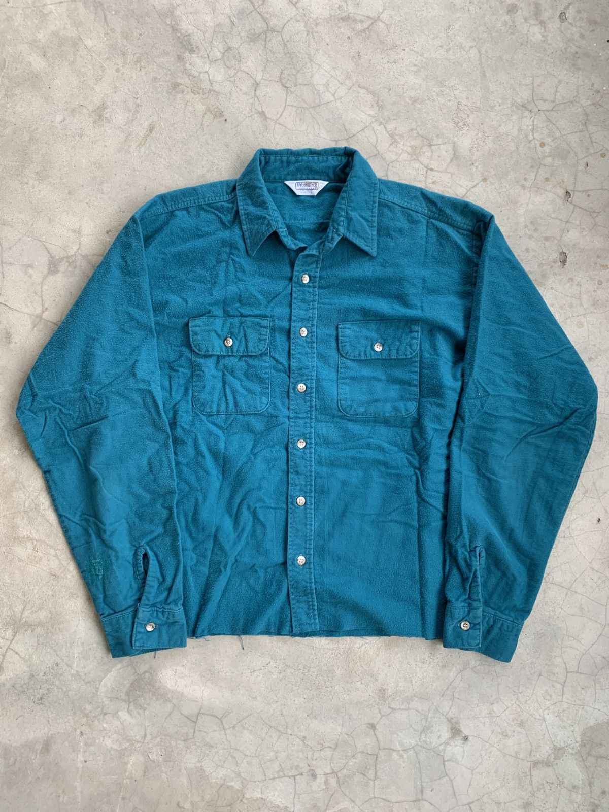 Vintage Cropped button up shirt double pocket fivebrother boxy Size US L / EU 52-54 / 3 - 2 Thumbnail
