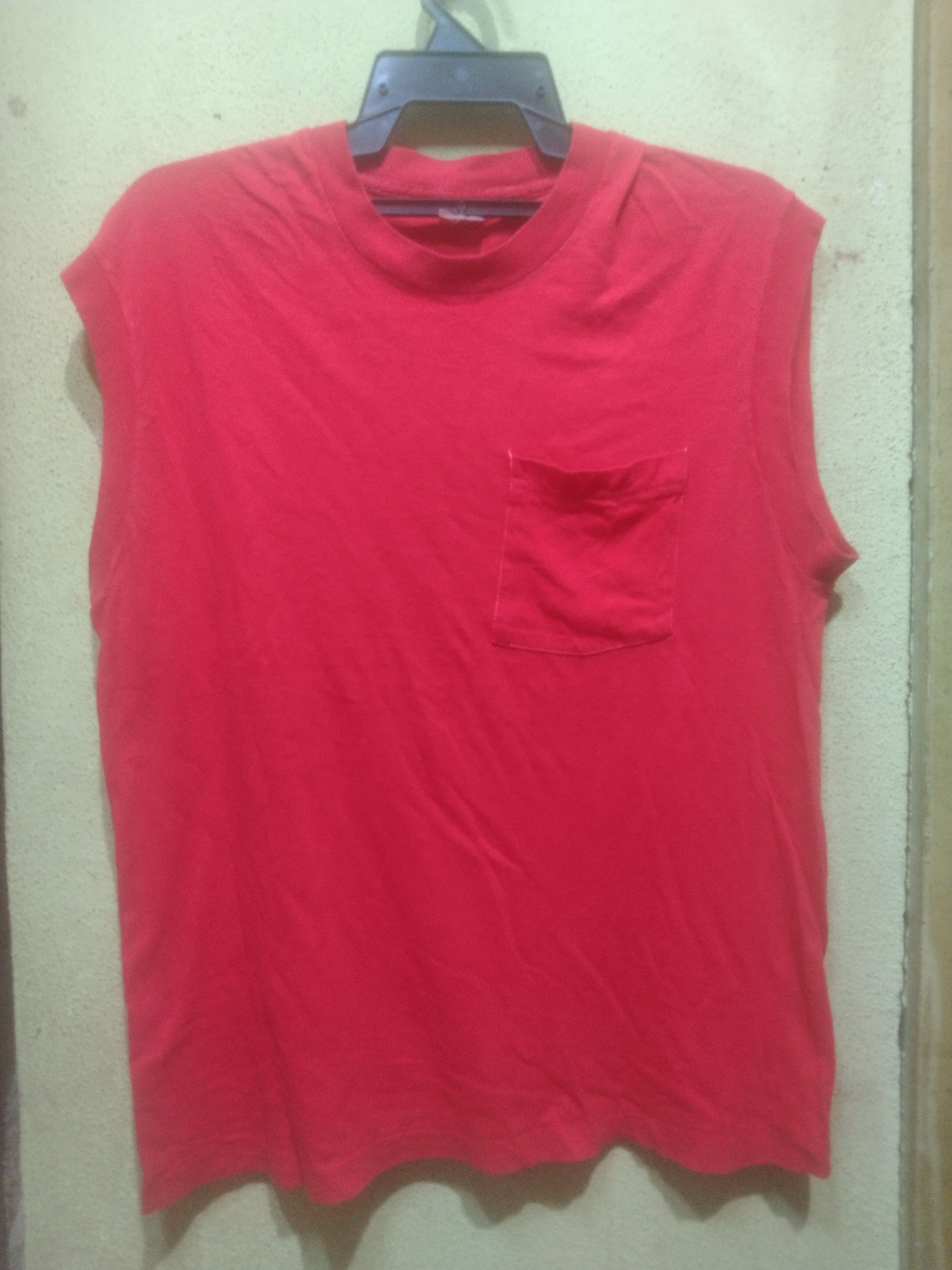 Fruit Of The Loom × Vintage VTG fruit of the loom 80's blank sleeveless selvedge pocket Size US L / EU 52-54 / 3 - 1 Thumbnail