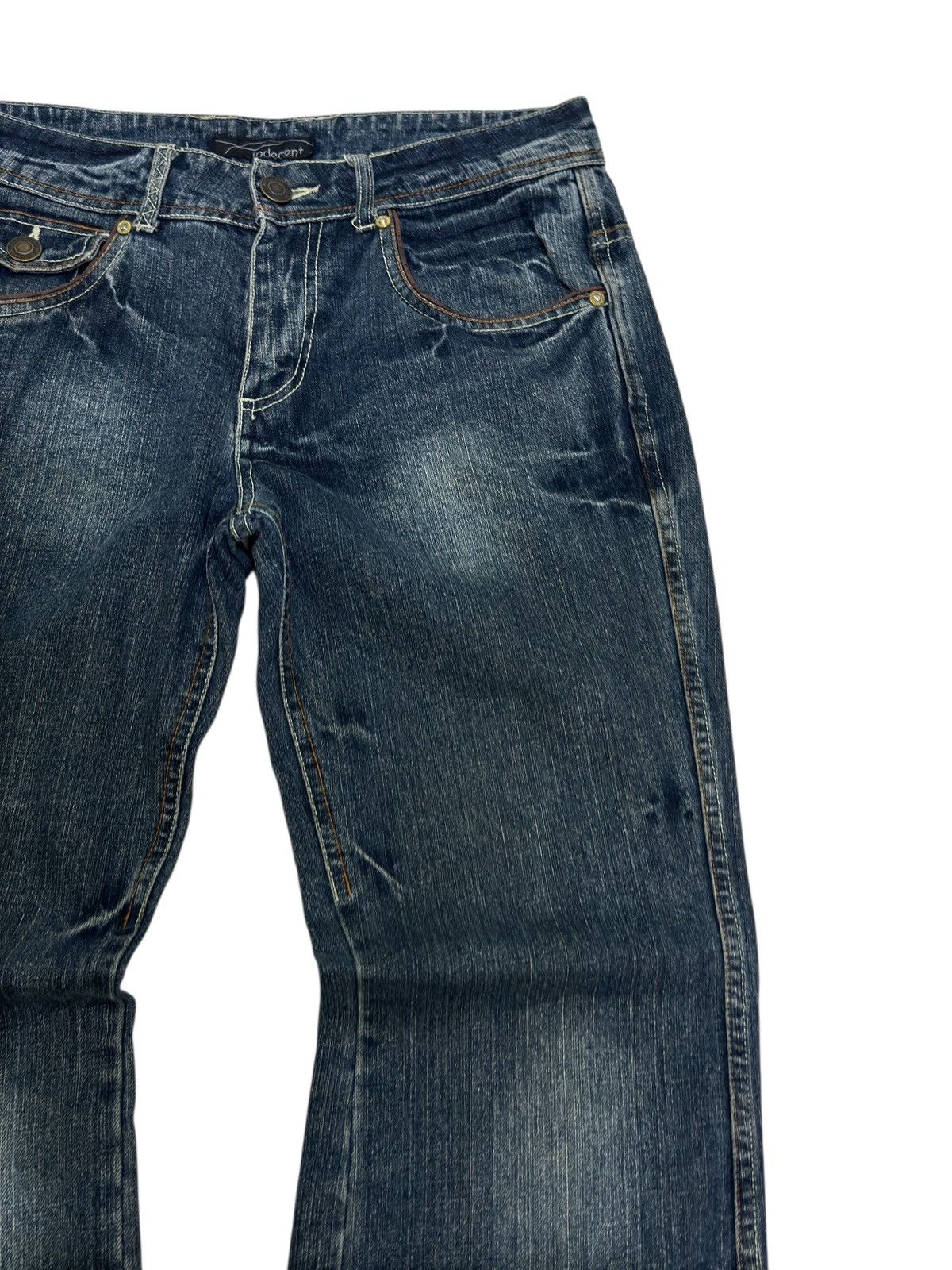 Vintage Vintage Indecent Bootcut Jeans Dark Blue Y2K Leather Pocket Size US 30 / EU 46 - 5 Thumbnail