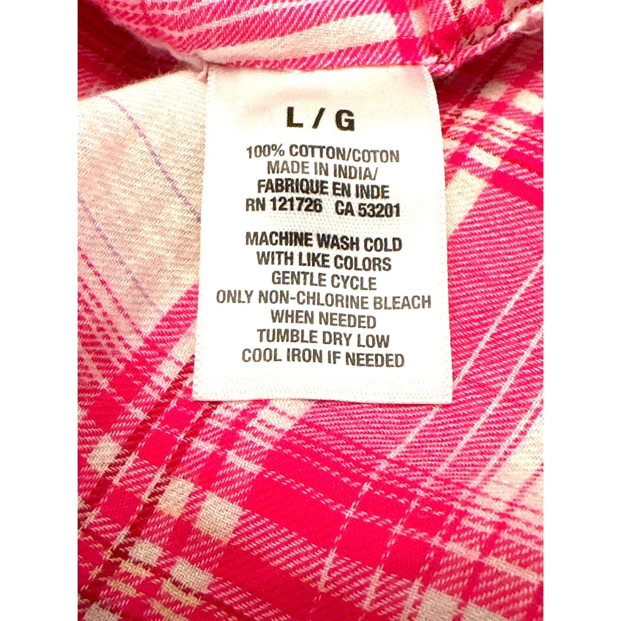 Aeropostale Aeropostale Large Pink White Plaid Button Up Long Sleeve Shi Size L / US 10 / IT 46 - 7 Thumbnail