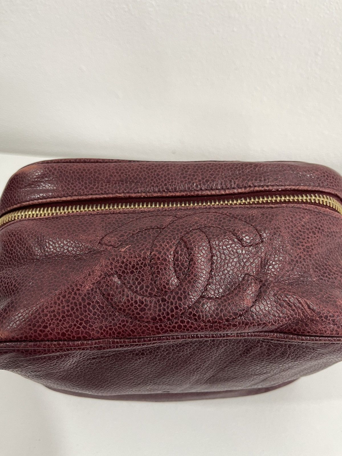 Chanel VINTAGE CHANEL CAVIAR LEATHER CASE COSMETIC BAG Size ONE SIZE - 3 Thumbnail