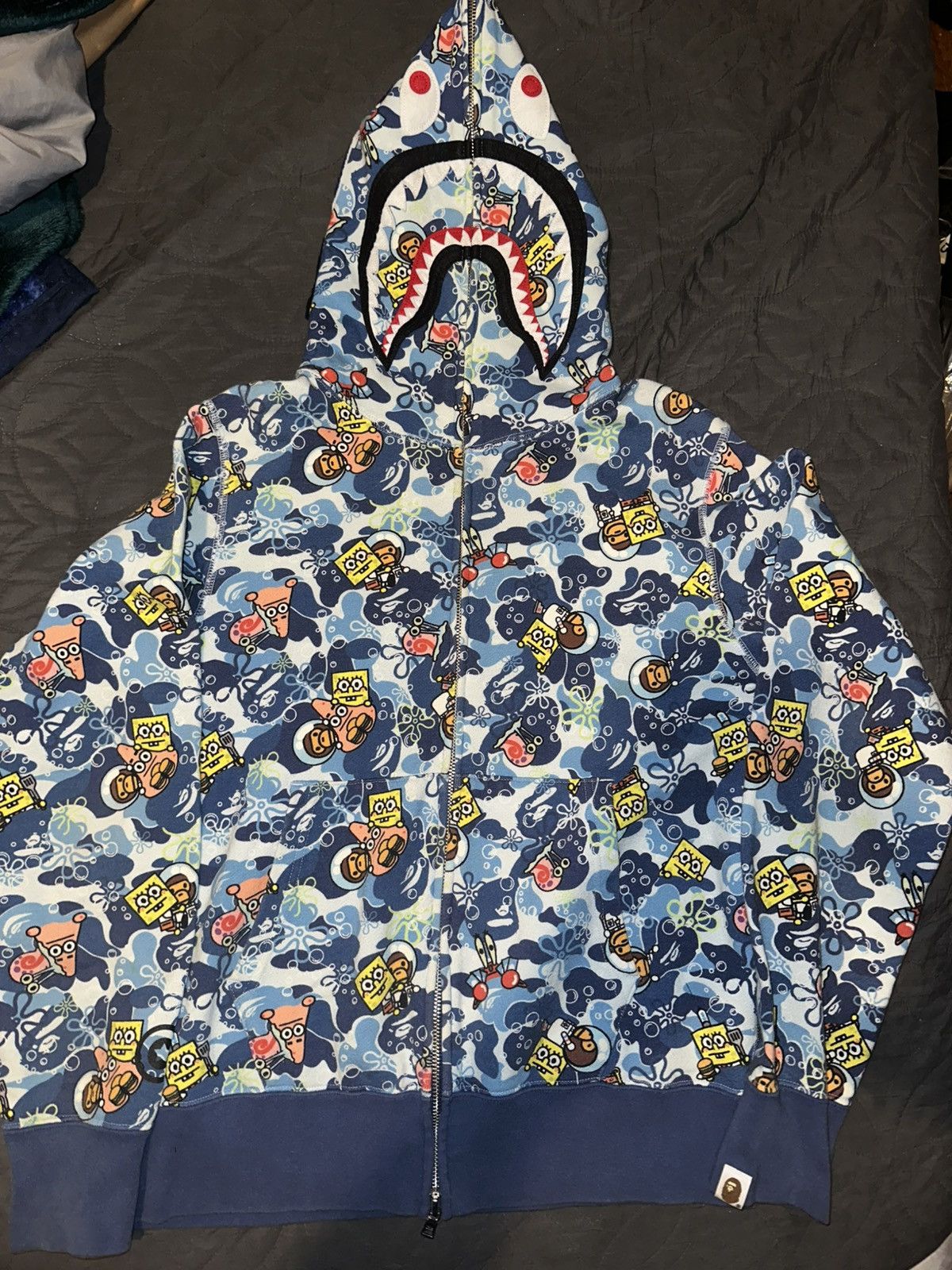 Bape Blue bape spongebob shark zip up hoodie Size US M / EU 48-50 / 2 - 1 Thumbnail