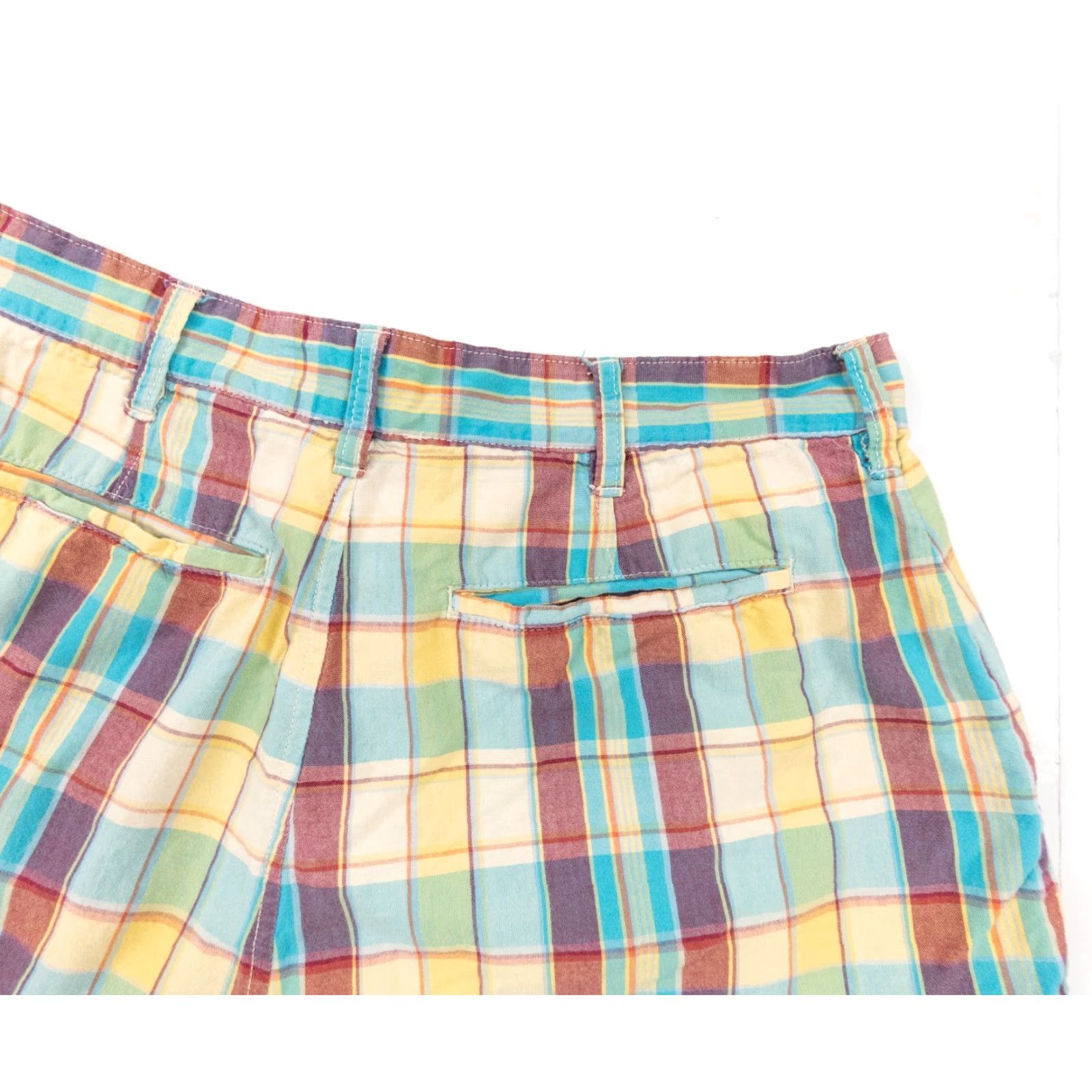 Abercrombie & Fitch VINTAGE Abercrombie & Fitch Chino Shorts Adult 33 Blue Plaid Flat Front Casual Outdoor Mens Size US 33 - 7 Thumbnail
