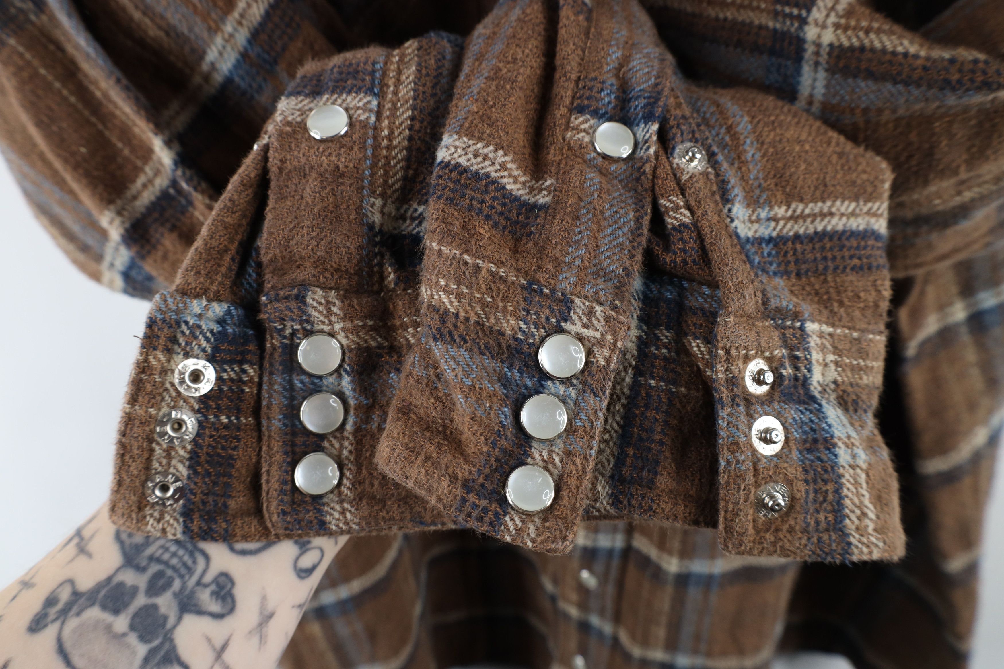 Vintage Vintage 90s Streetwear Heavyweight Snap Button Shirt Plaid Size US XL / EU 56 / 4 - 5 Thumbnail