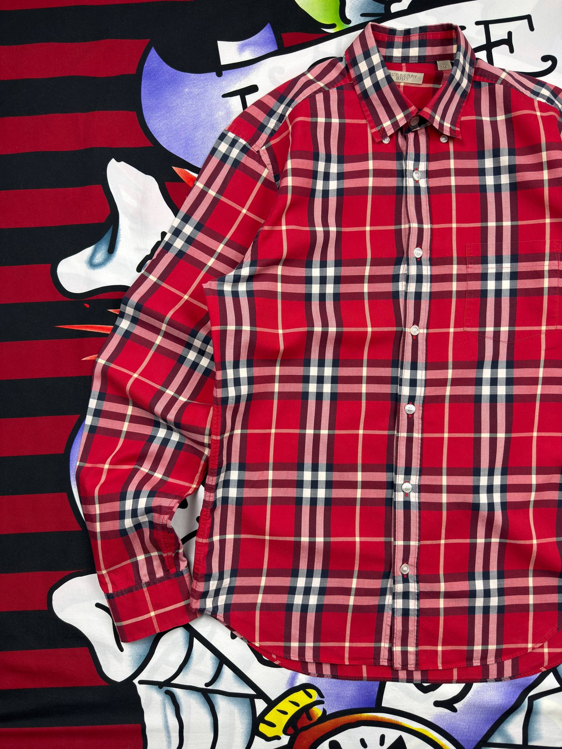 Burberry Burberry Luxury Classic Shirt Red Check Button Ups Size M Size US M / EU 48-50 / 2 - 2 Thumbnail
