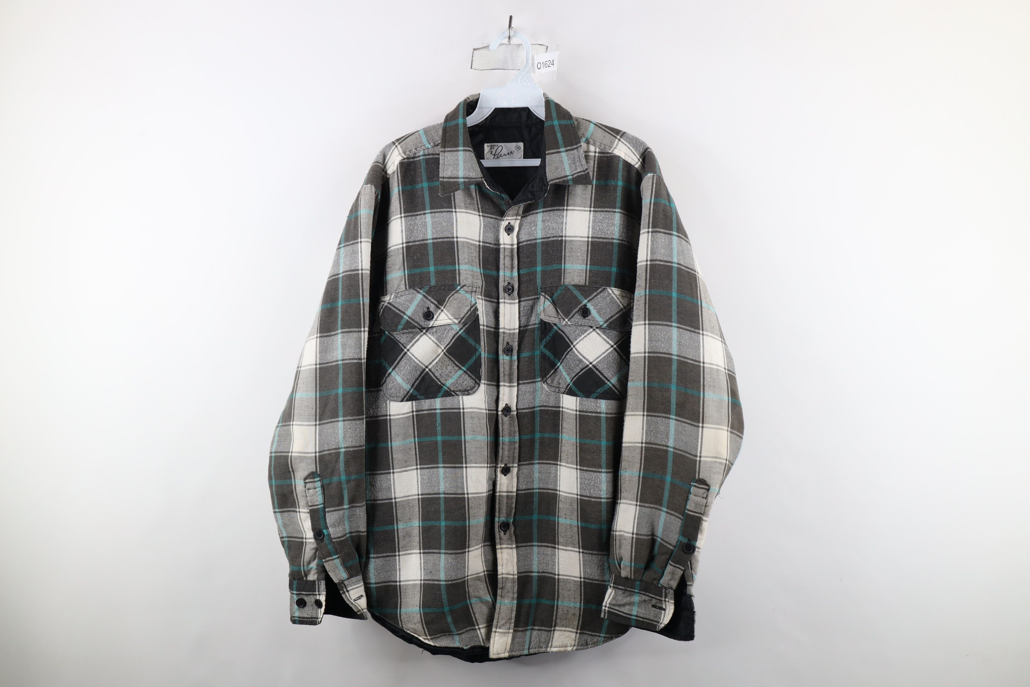 Vintage Vintage 90s Streetwear Quilted Flannel Button Shirt Jacket Size US M / EU 48-50 / 2 - 1 Thumbnail