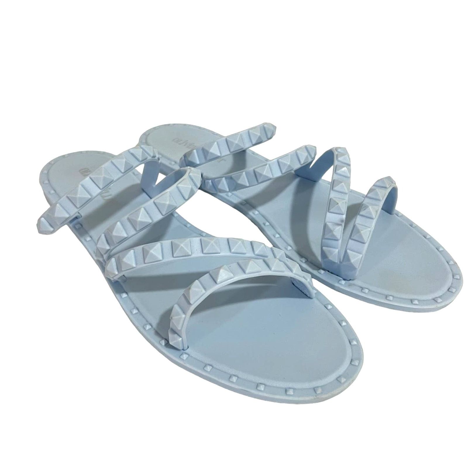 Other Olivia Miller Blue Studded Strappy Jelly Sandals Size 10 Size US 10 / IT 40 - 1 Thumbnail