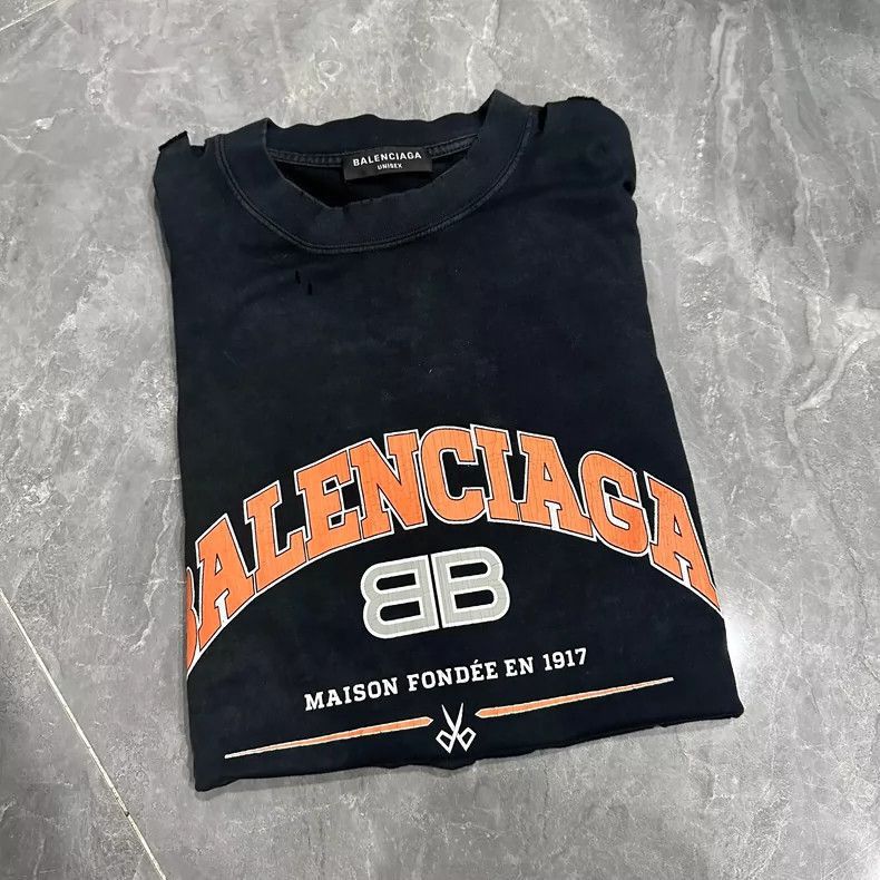 Balenciaga Balenciaga Washed Short Sleeve TShirt-2505 Size US S / EU 44-46 / 1 - 8 Thumbnail