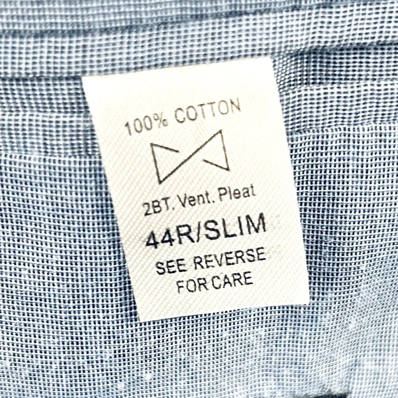 Vintage Combatant Gentlemen Sport Coat Blue 44R Slim Fit Two-Button Vented 100% Cotton Jacket Mens Regular Notch Lapel Summer Formal Size US XS / EU 42 / 0 - 4 Thumbnail