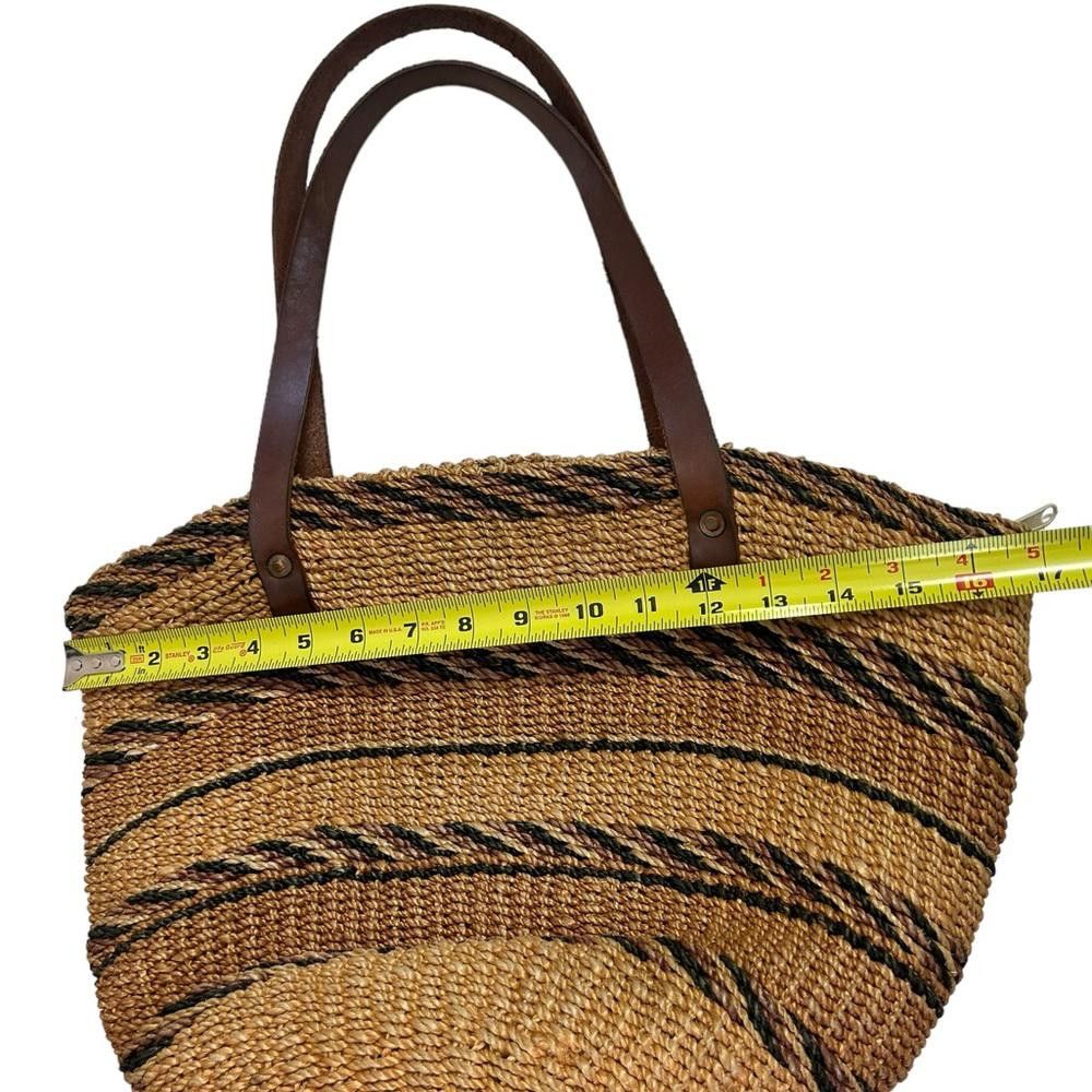 Designer Striped Woven Sisal Tote Bag Size ONE SIZE - 6 Thumbnail