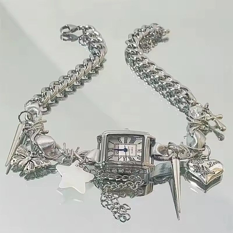 Jewelry × Vintage Y2k Cyber Punk Watch Choker Gothic Necklace Chain Size ONE SIZE - 2 Thumbnail