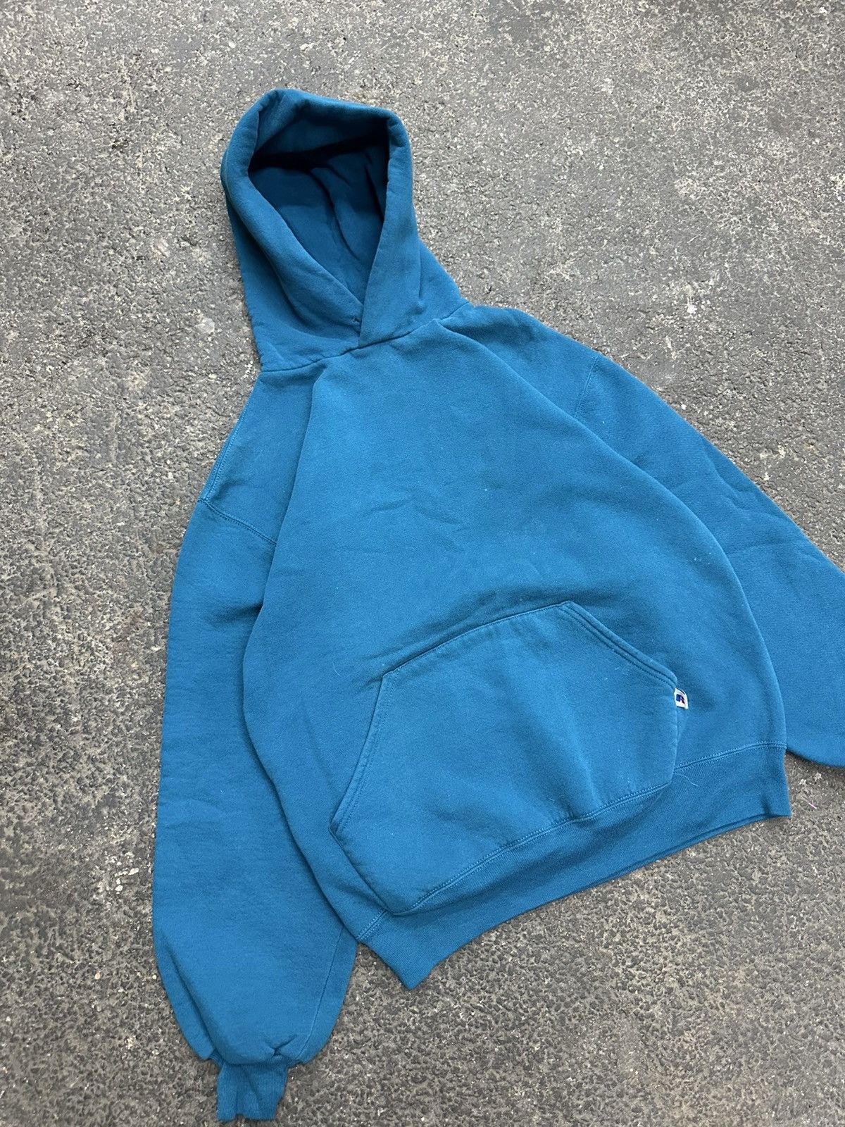 Other Y2K russell teal blank hoodie Size US L / EU 52-54 / 3 - 1 Thumbnail