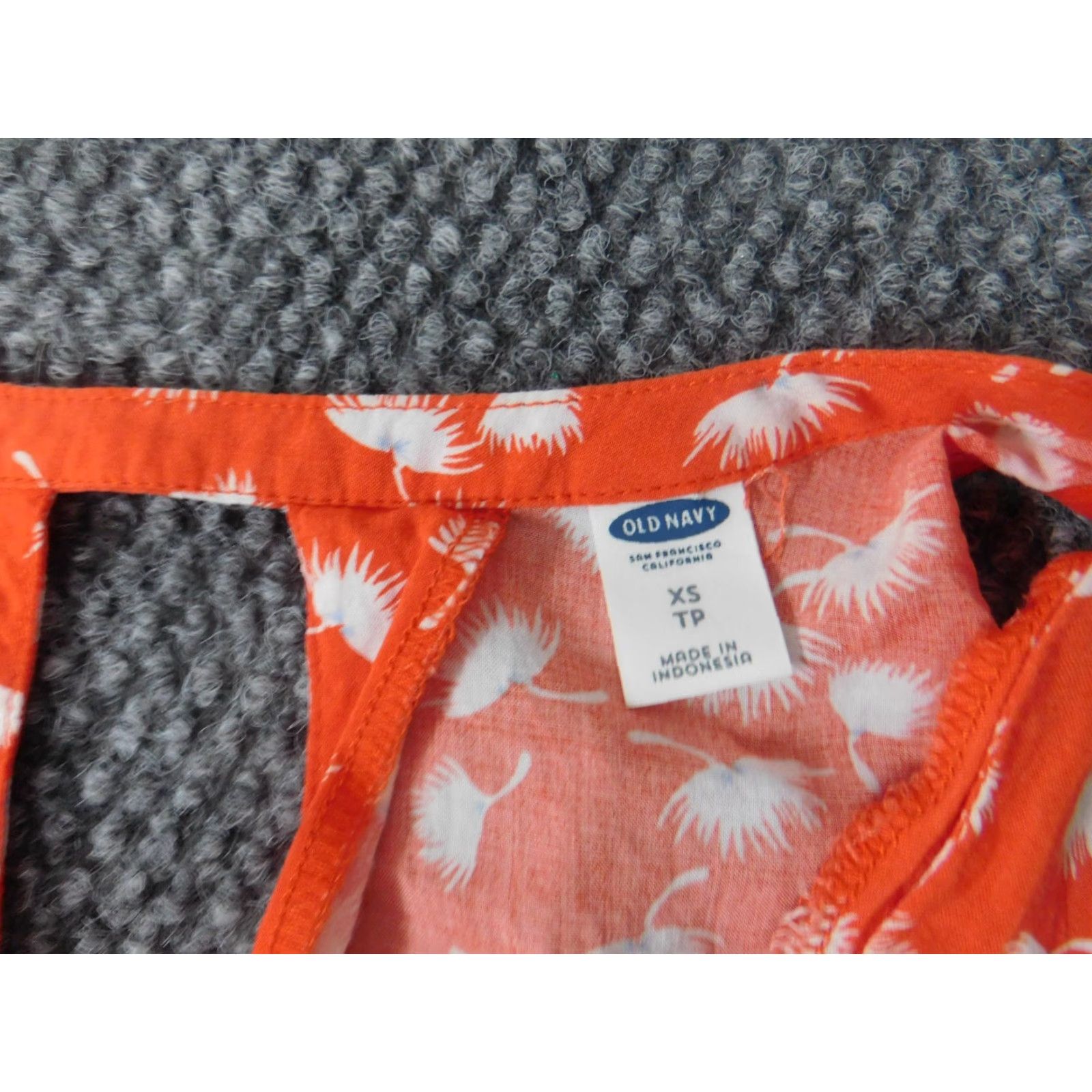 Old Navy Old Navy Womens Blouse XS Orange Pullover Short Sleeve Round Neck Cotton Basic Regular Solid Size XS / US 0-2 / IT 36-38 - 4 Thumbnail