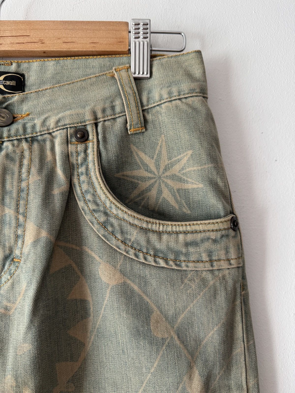 Just Cavalli 🔥🔥 2001 Vintage Roberto Cavalli Treasure Map Denim Pants Size US 29 - 4 Thumbnail