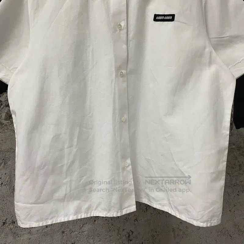 Miu Miu Miu Miu Summer White Cotton Short Sleeve Shirt . Size XXS / US 00 / IT 34 - 4 Thumbnail