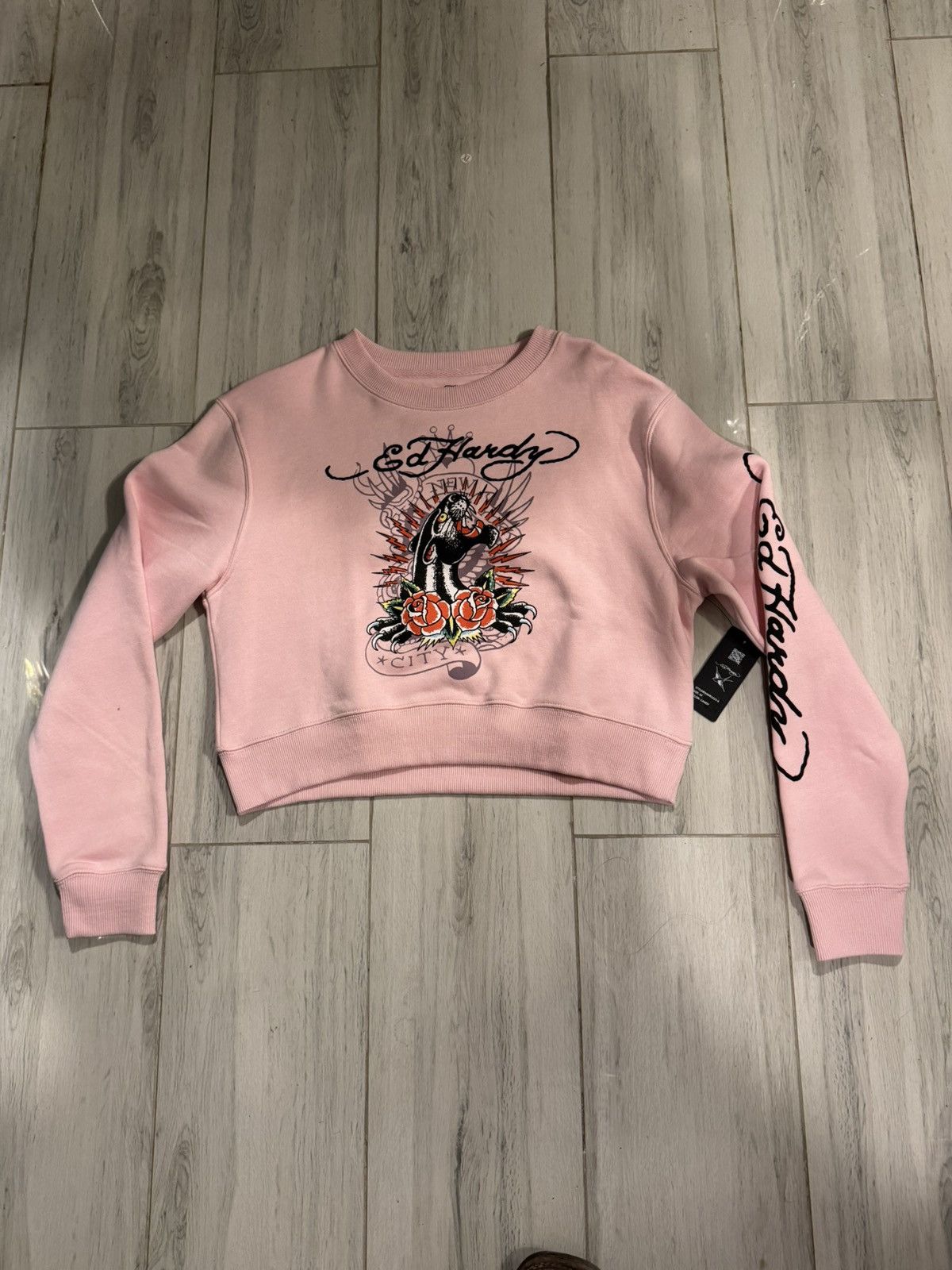 Ed Hardy Ed Hardy Black Cat Cropped Crewneck Size M / US 6-8 / IT 42-44 - 1 Thumbnail