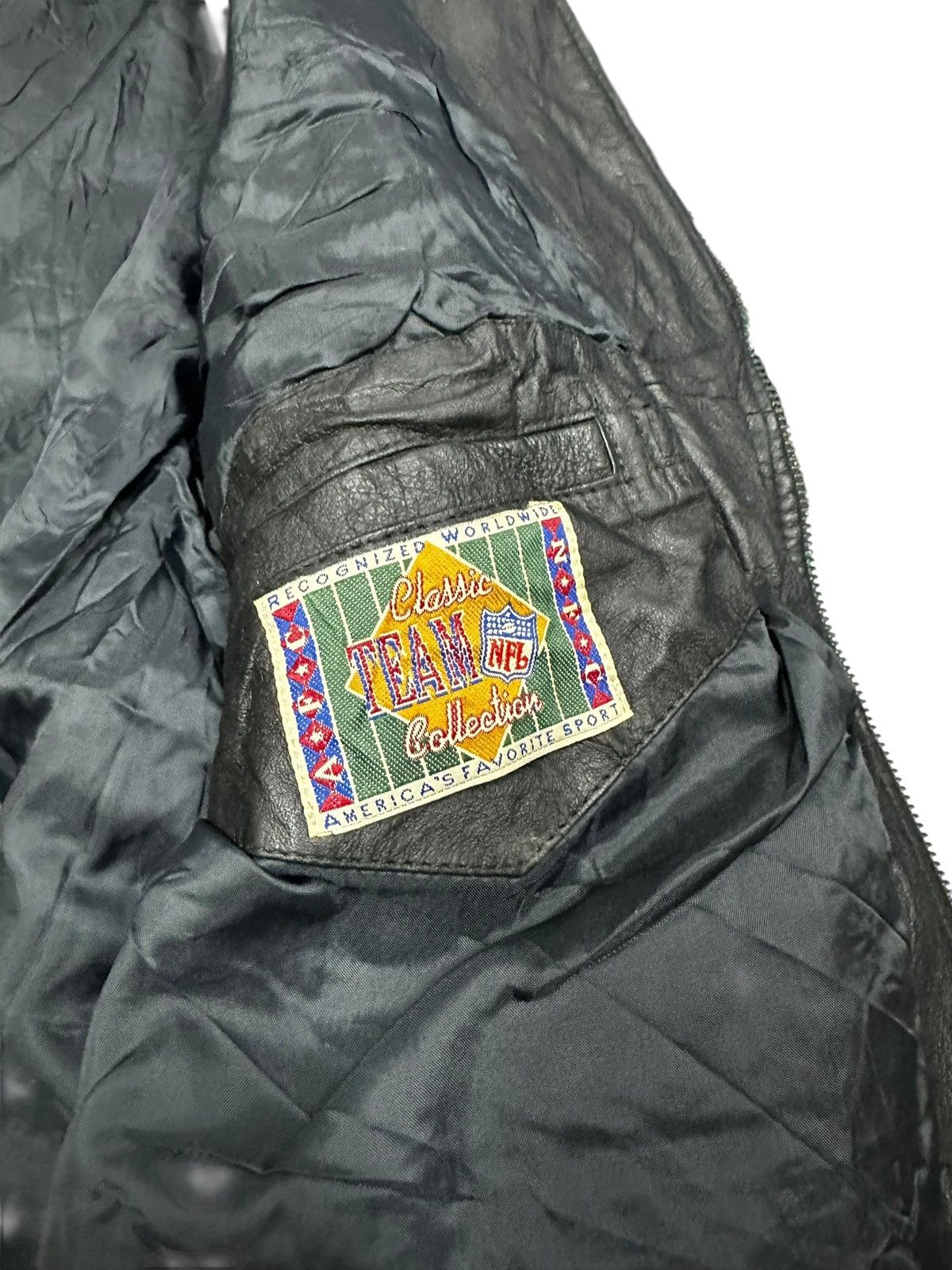 Mirage Vintage 90s Raiders Leather Varsity Jacket Big Logo Size US XL / EU 56 / 4 - 5 Thumbnail