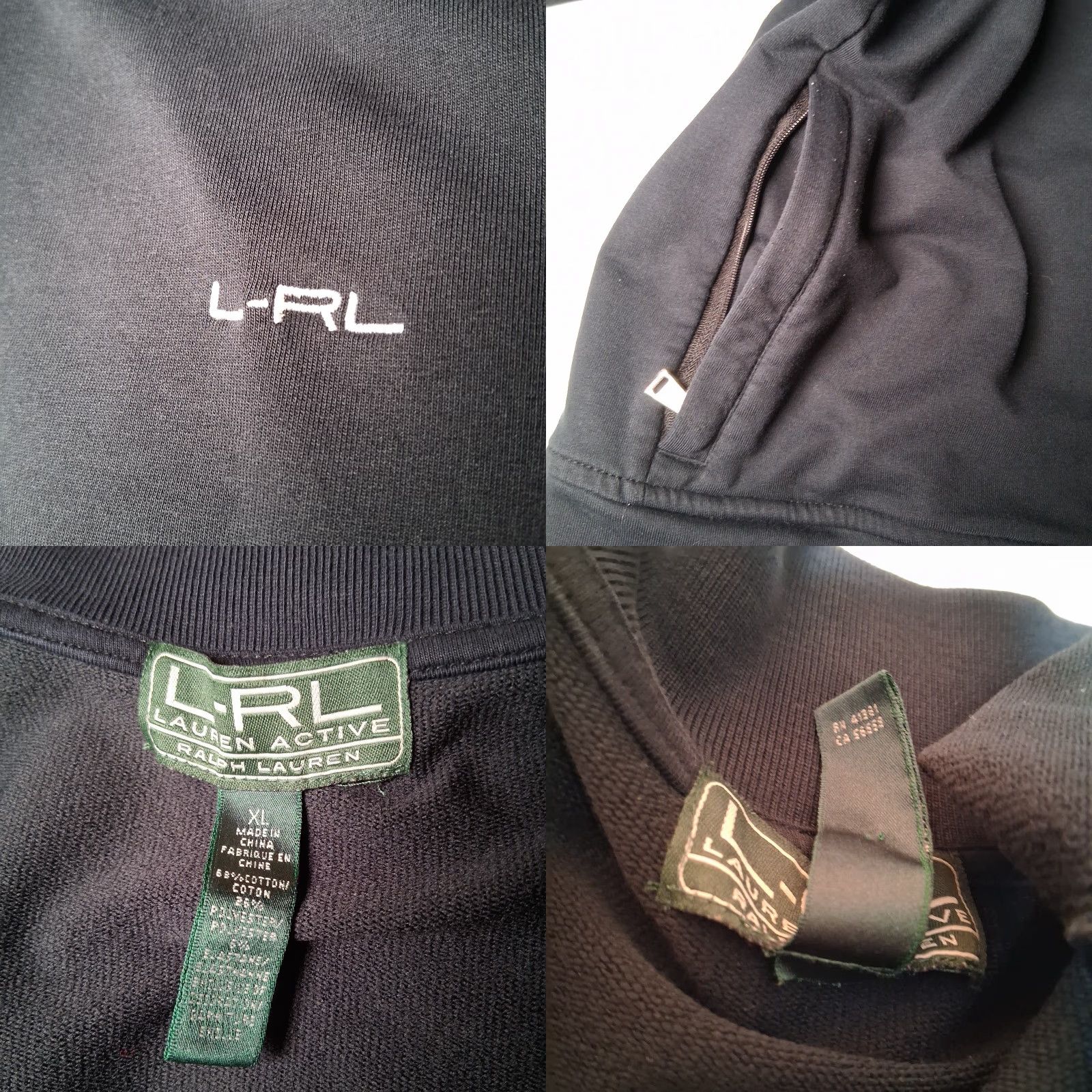 Ralph Lauren Ralph Lauren LRL Active Sweatshirt Jacket Women XL Black White Stripe Athleisure Size XL / US 12-14 / IT 48-50 - 8 Thumbnail