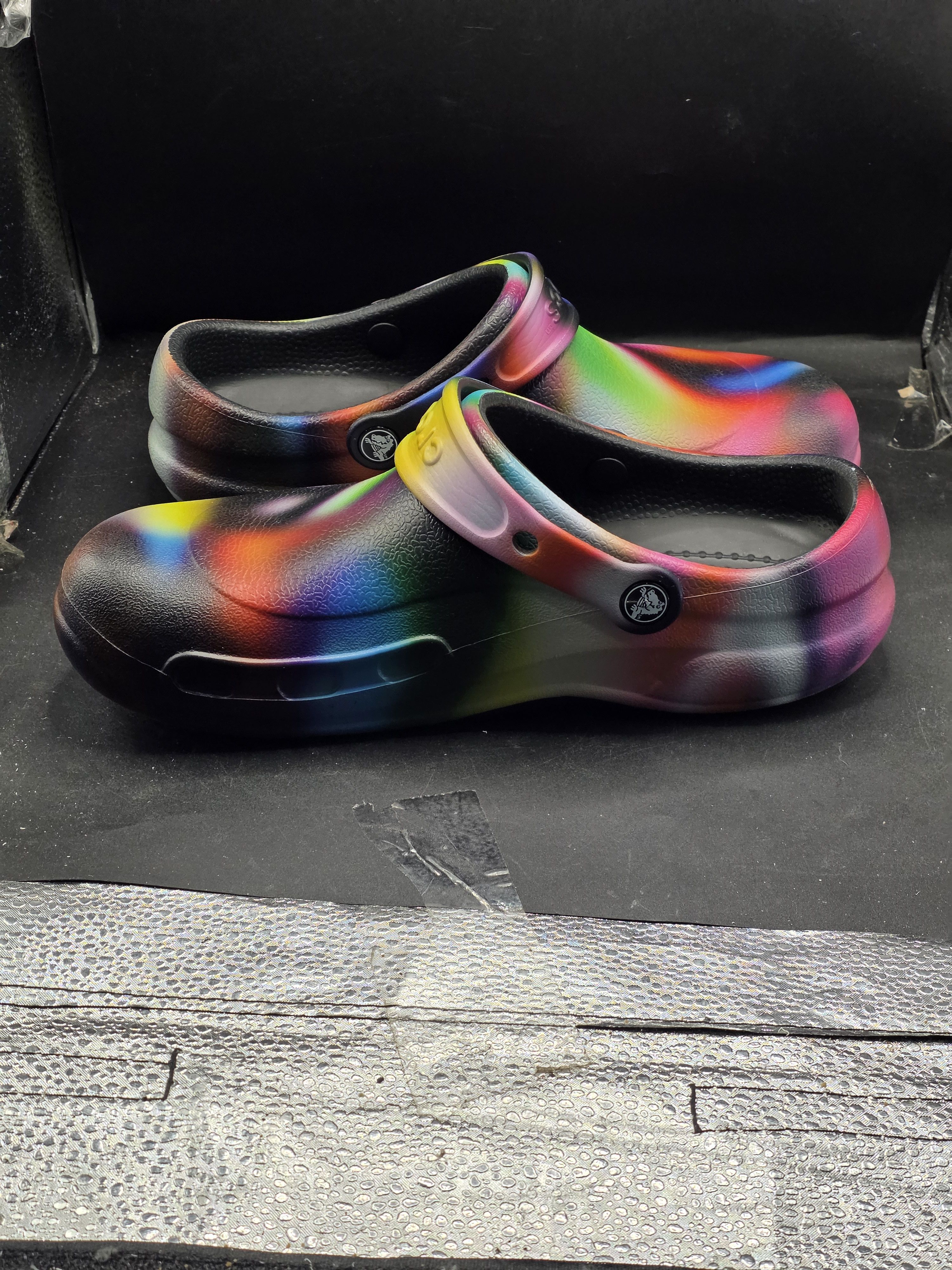 Crocs Authentic Crocs Rainbow Tie Dye Clogs Black Multicolor Size US 10 / IT 40 - 4 Thumbnail